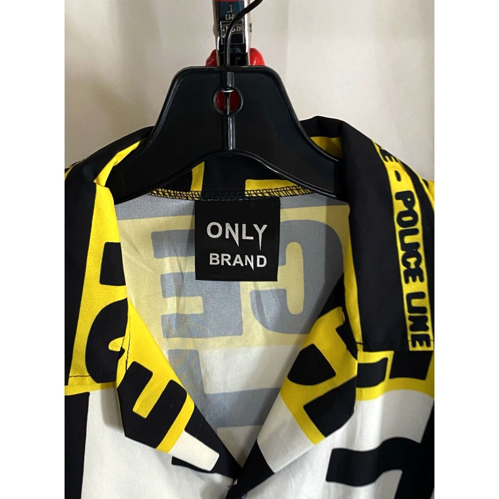 Vintage Only Brand Button-Up Shirt Large L Short Sleeve Men Sharp Caution Do Not Cross Wild Sleeve Button-Up Shirt Large L Mens Size US L / EU 52-54 / 3 - 3 Thumbnail
