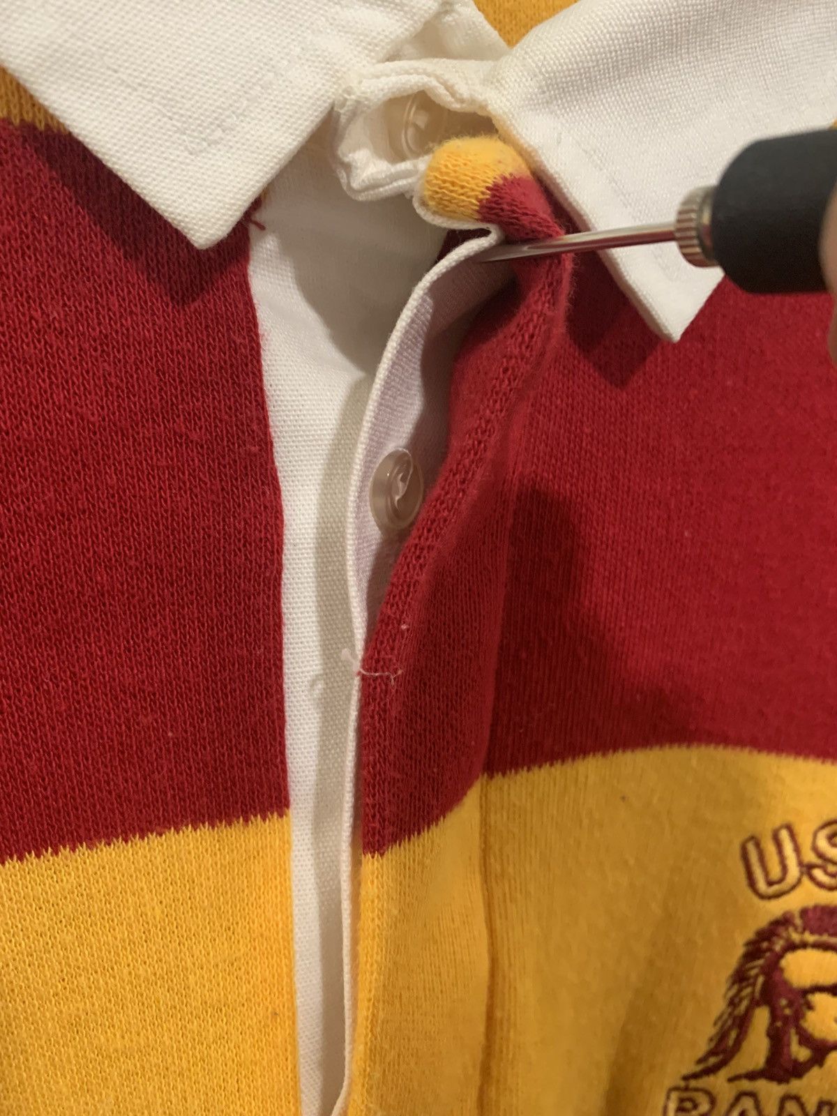 Vintage 90”s USC Band Trojans Rugby Polo Long Sleeve Size US XL / EU 56 / 4 - 3 Thumbnail