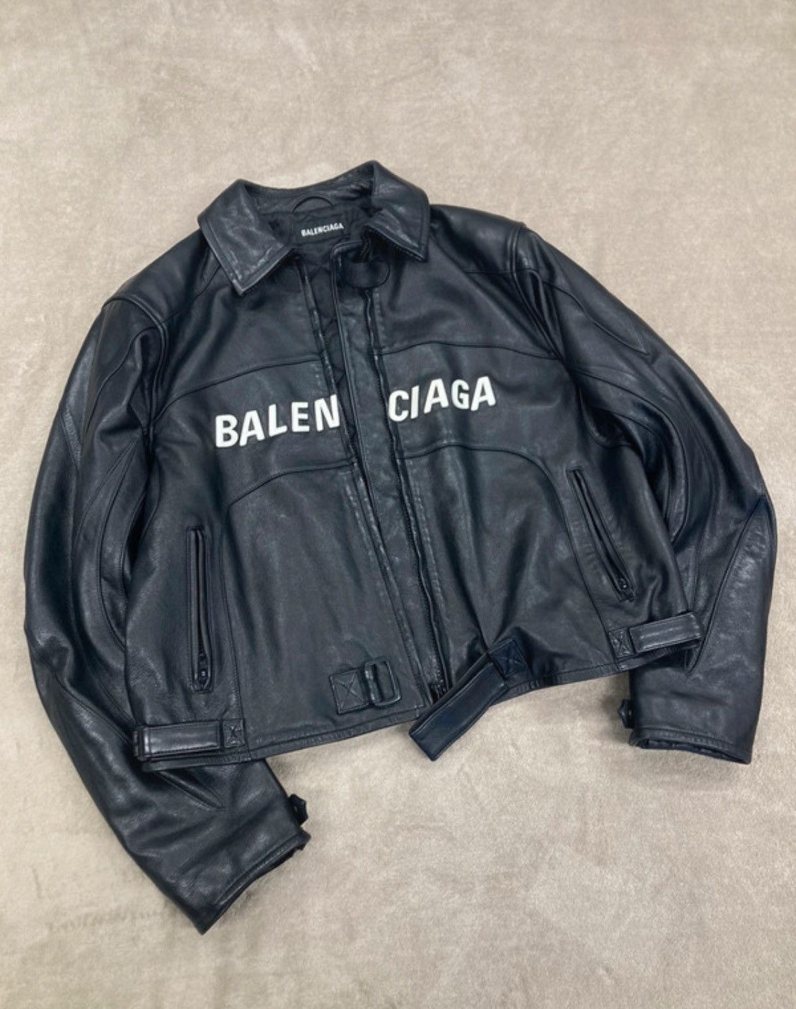 Balenciaga BALENCIAGA Sporty B Leather Taxi Jacket SS2022