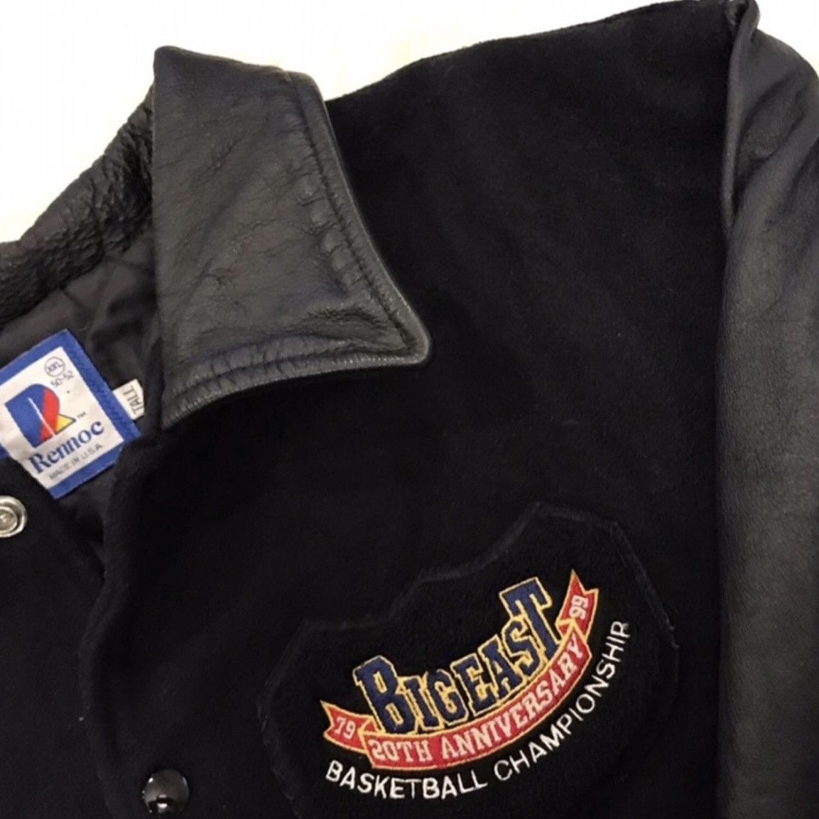 Vintage 1999 BIG EAST Championship Varsity LEATHER Jacket - USA Made Size US XL / EU 56 / 4 - 1 Thumbnail