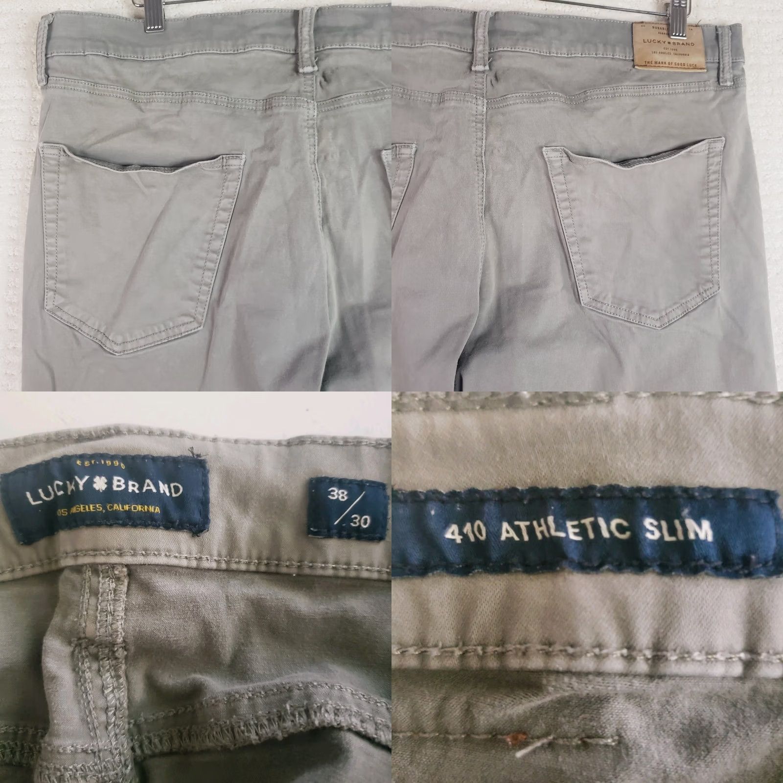Lucky Brand Lucky Brand 410 Pants Mens 38x30 Gray Athletic Slim Stretch Chino Casual 5-Pocket Zipper Jeans Size US 38 / EU 54 - 9 Thumbnail