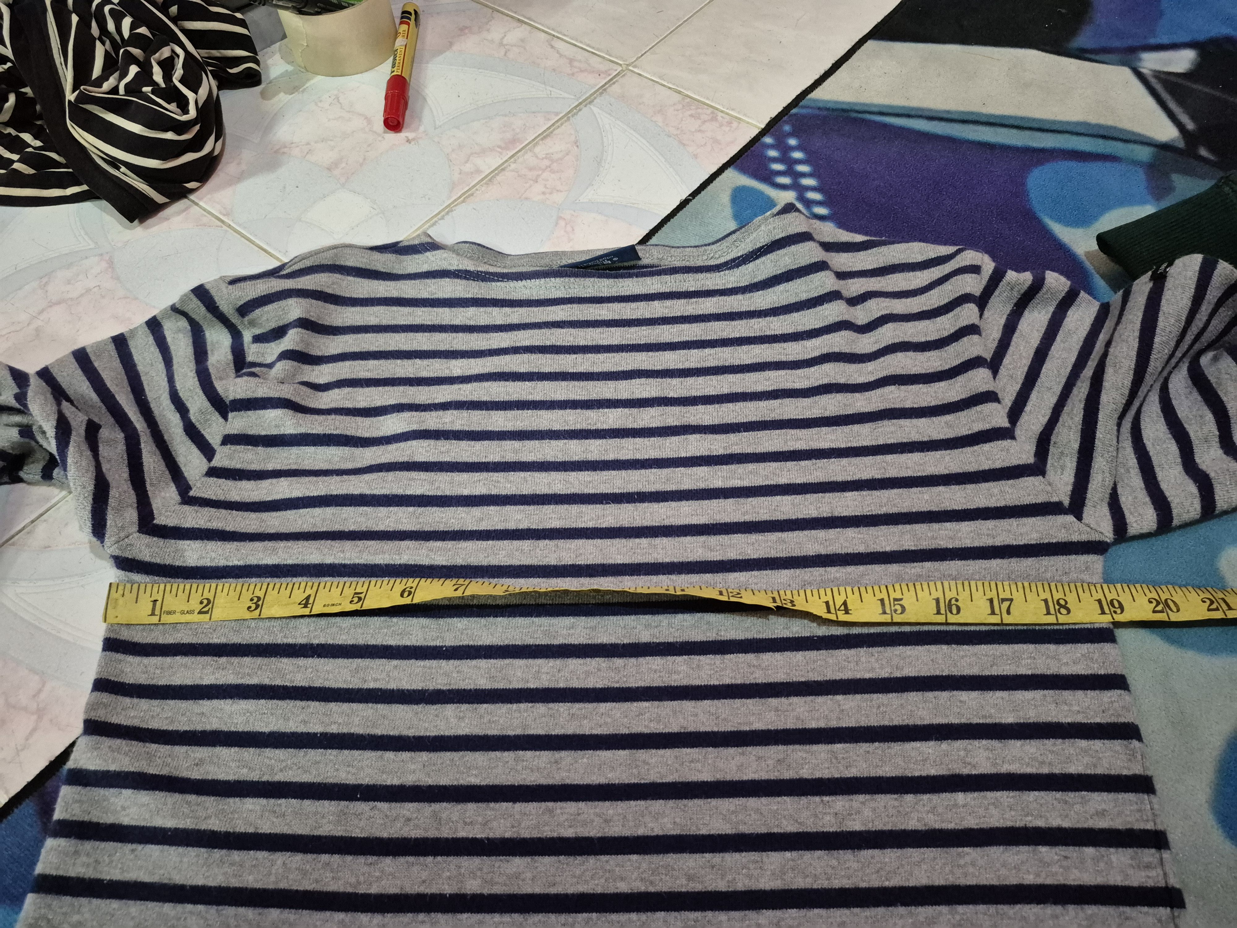 Saint James 🔥 Saint James Grey Stripes Sailor Longsleeves Tee Size US S / EU 44-46 / 1 - 7 Thumbnail