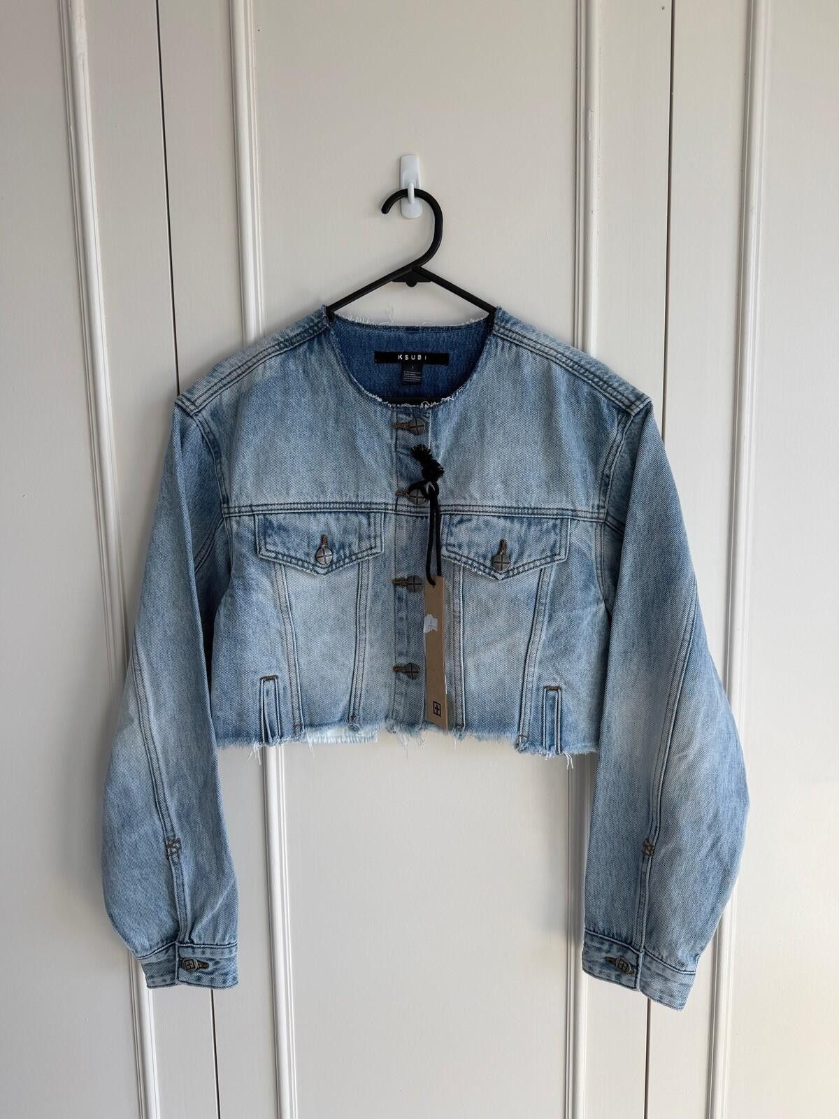 Ksubi new Ksubi womens denim Jacket top small s 8 blue torn up 2 Size S / US 4 / IT 40 - 1 Thumbnail