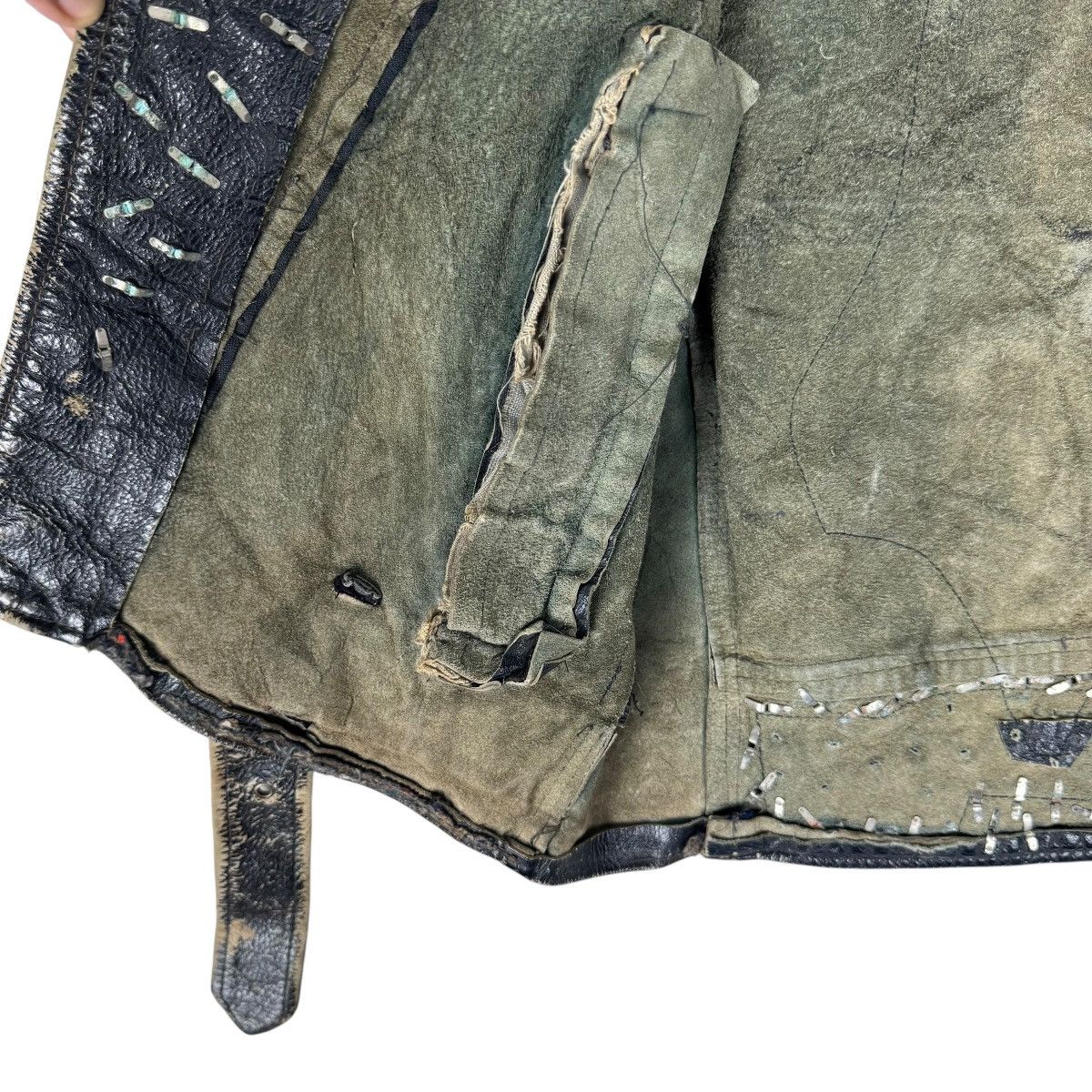 Genuine Leather ☀️40s DOUBLE COLLAR LEATHER CUSTOM RANCID PUNK JACKET Size US M / EU 48-50 / 2 - 15 Thumbnail
