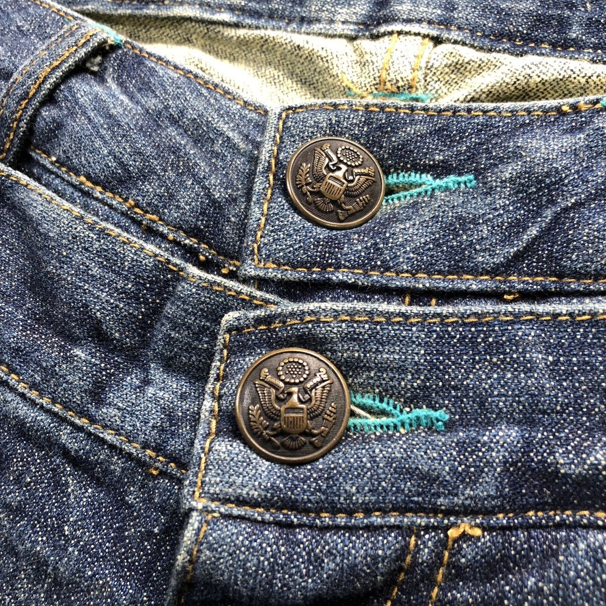 20471120 Double Waist Claw mark Flare Distressed Denim Pant Size US 29 - 8 Thumbnail
