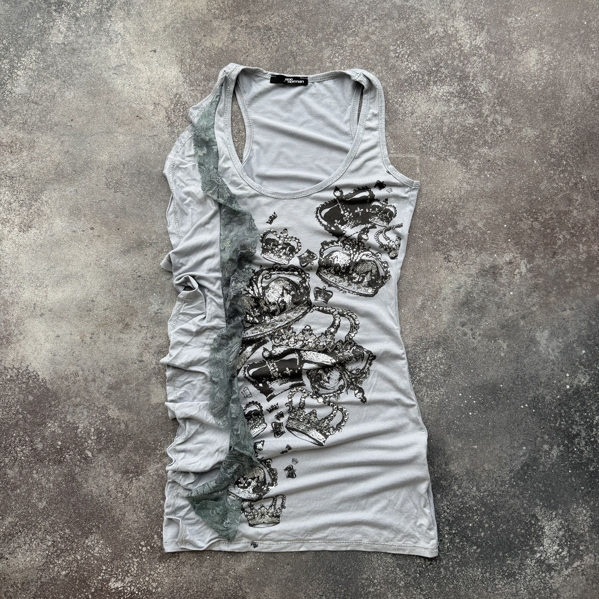 Hysteric Glamour 2000’s Jane Norman Y2K Glam Asymmetric Lace Tank Top Size S / US 4 / IT 40 - 1 Thumbnail