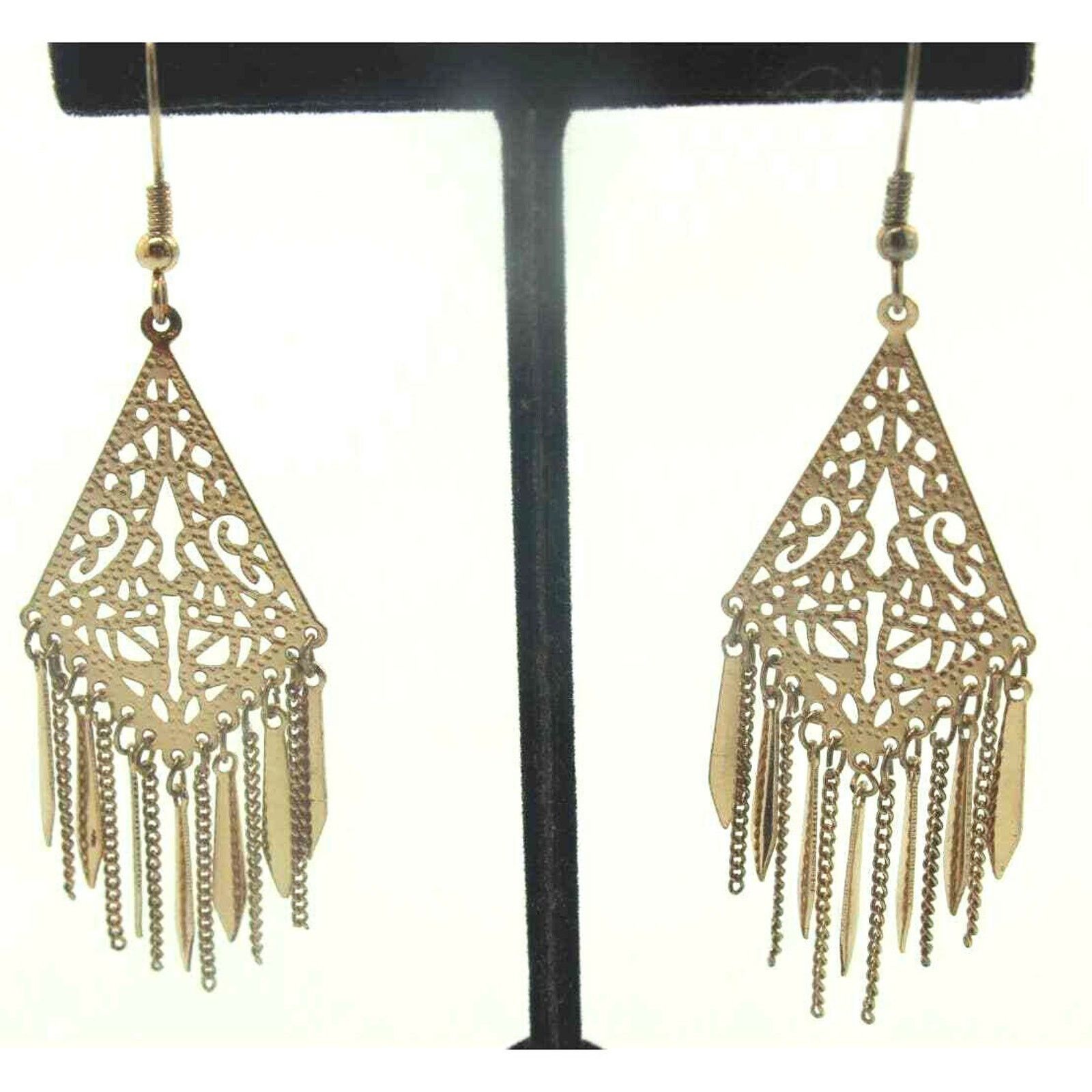 Other Goldtone Fringe Chain Dangle Earrings Size ONE SIZE - 2 Thumbnail