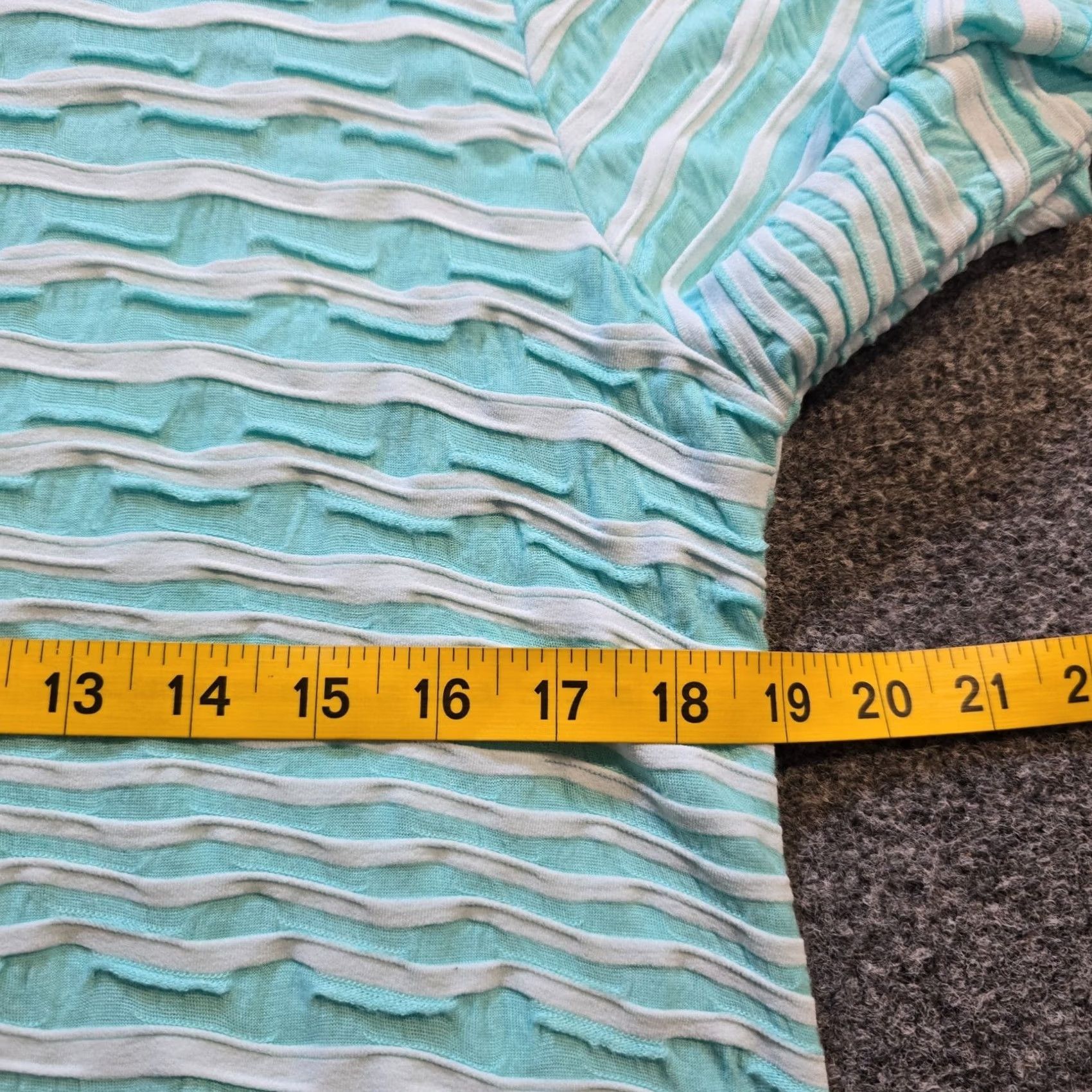 Vintage Lulu B Top Womens M Green Striped 3/4 Sleeve Textured Stretch Tunic Casual Shirt Blouse Womens Size M / US 6-8 / IT 42-44 - 5 Thumbnail