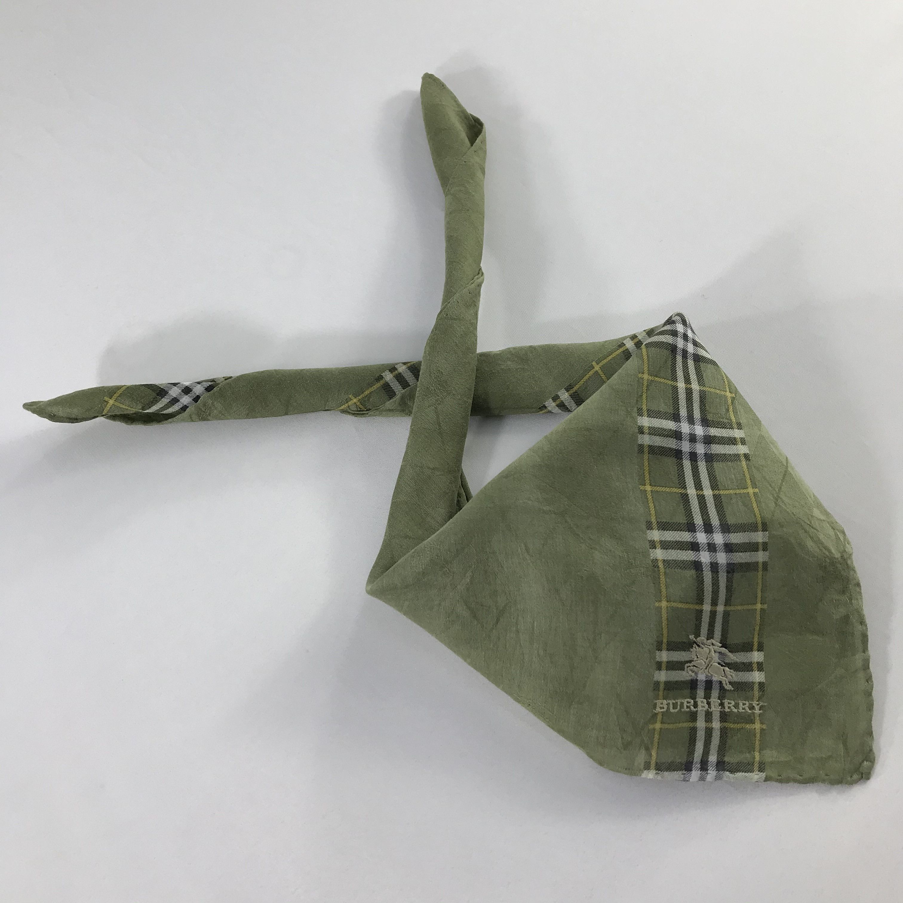 Burberry × Vintage Burberry Bandana / Handkerchief / Neckerchief - S910 Size ONE SIZE - 4 Thumbnail