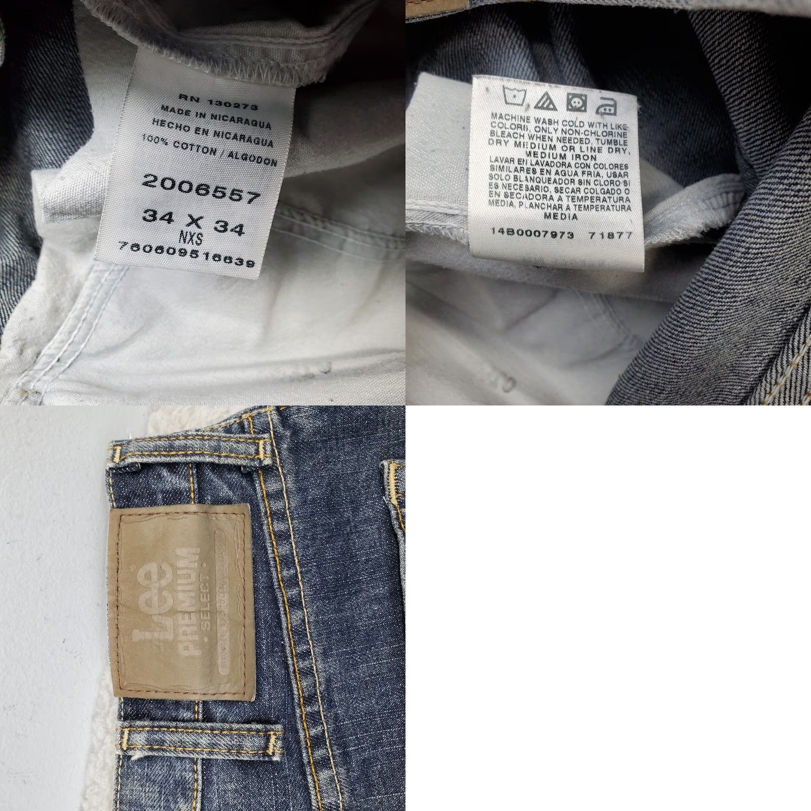 Lee Lee Jeans Mens 34x34 Blue Denim Cotton Premium Relaxed Fit Straight Leg 2006557 Size US 34 / EU 50 - 8 Thumbnail