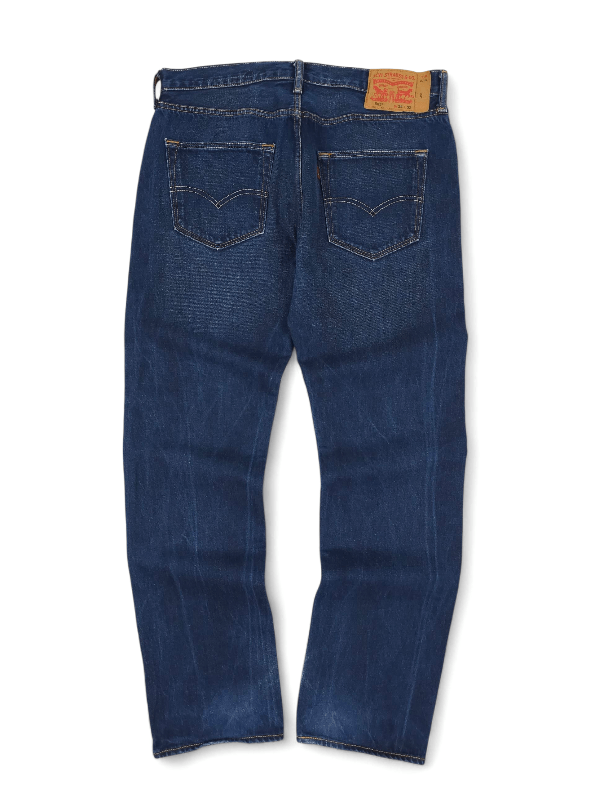 Levi's 💎 Levi's 34/32 Navy Classic Straight Denim Blue Jeans Y2K Size US 34 / EU 50 - 2 Thumbnail