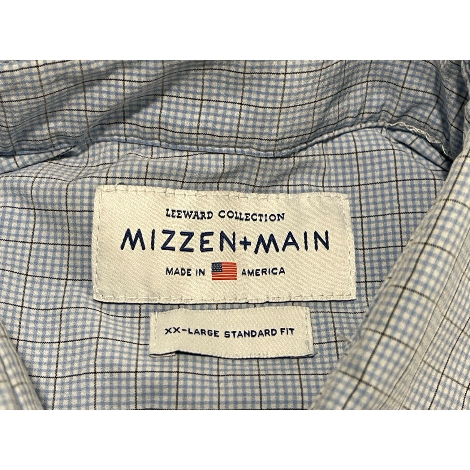 Mizzen+Main MIZZEN+MAIN Button-Up Shirt XXL Blue/Brown Plaid Knit Stretch Casual Men’s Long Sleeve Collared Regular Fit 2XL Mens Size US XXL / EU 58 / 5 - 3 Thumbnail