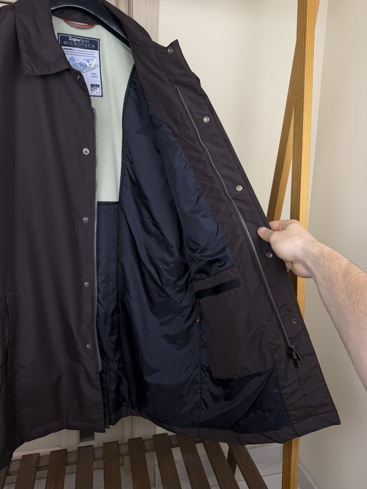 Ermenegildo Zegna Zegna Sport microtech project men's raincoat in brown size M Size US M / EU 48-50 / 2 - 9 Thumbnail