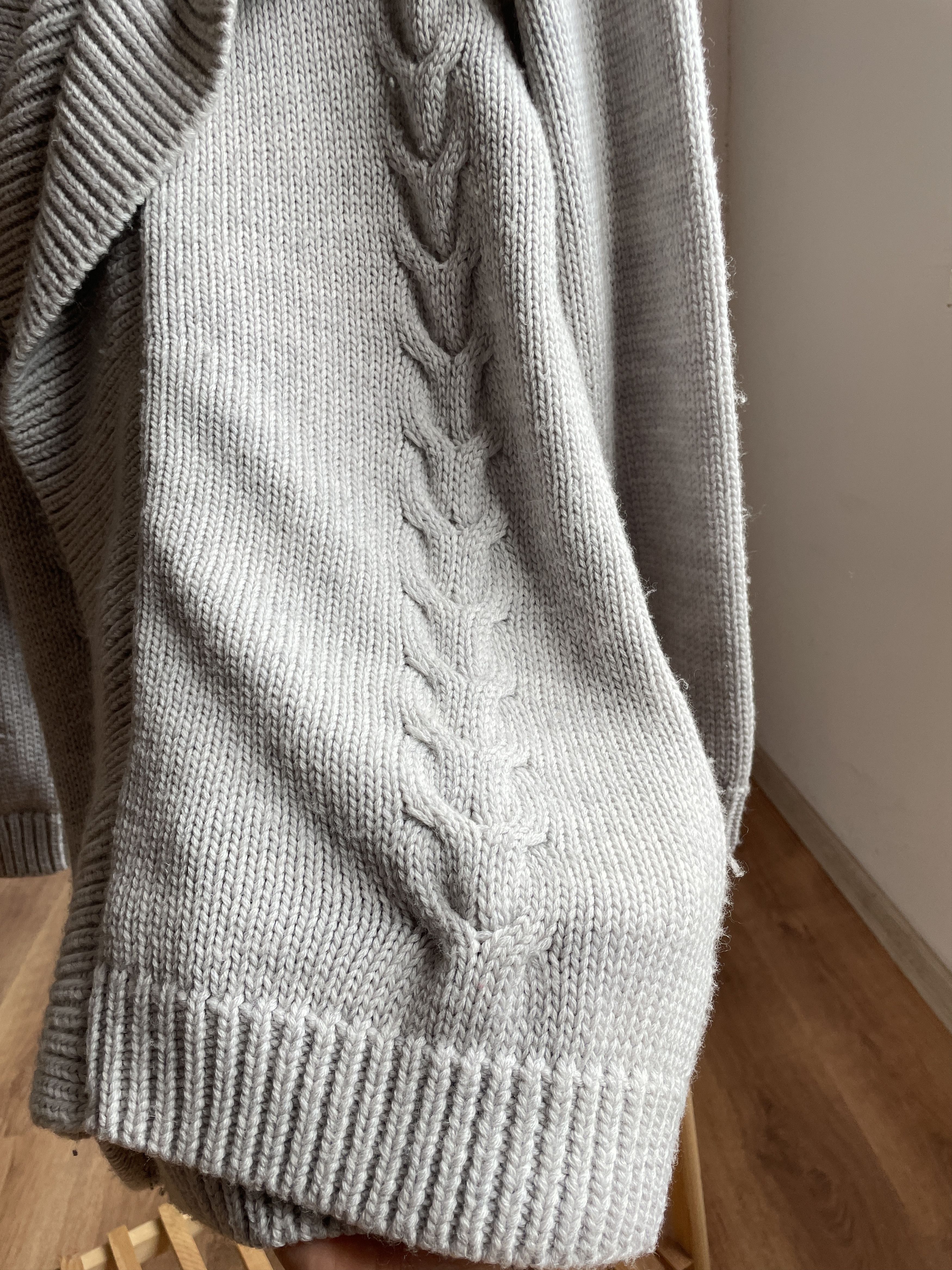 Designer Dom Goor Womens Chunky Cable Knit Cashmere/Wool Cardigan Size L / US 10 / IT 46 - 7 Thumbnail