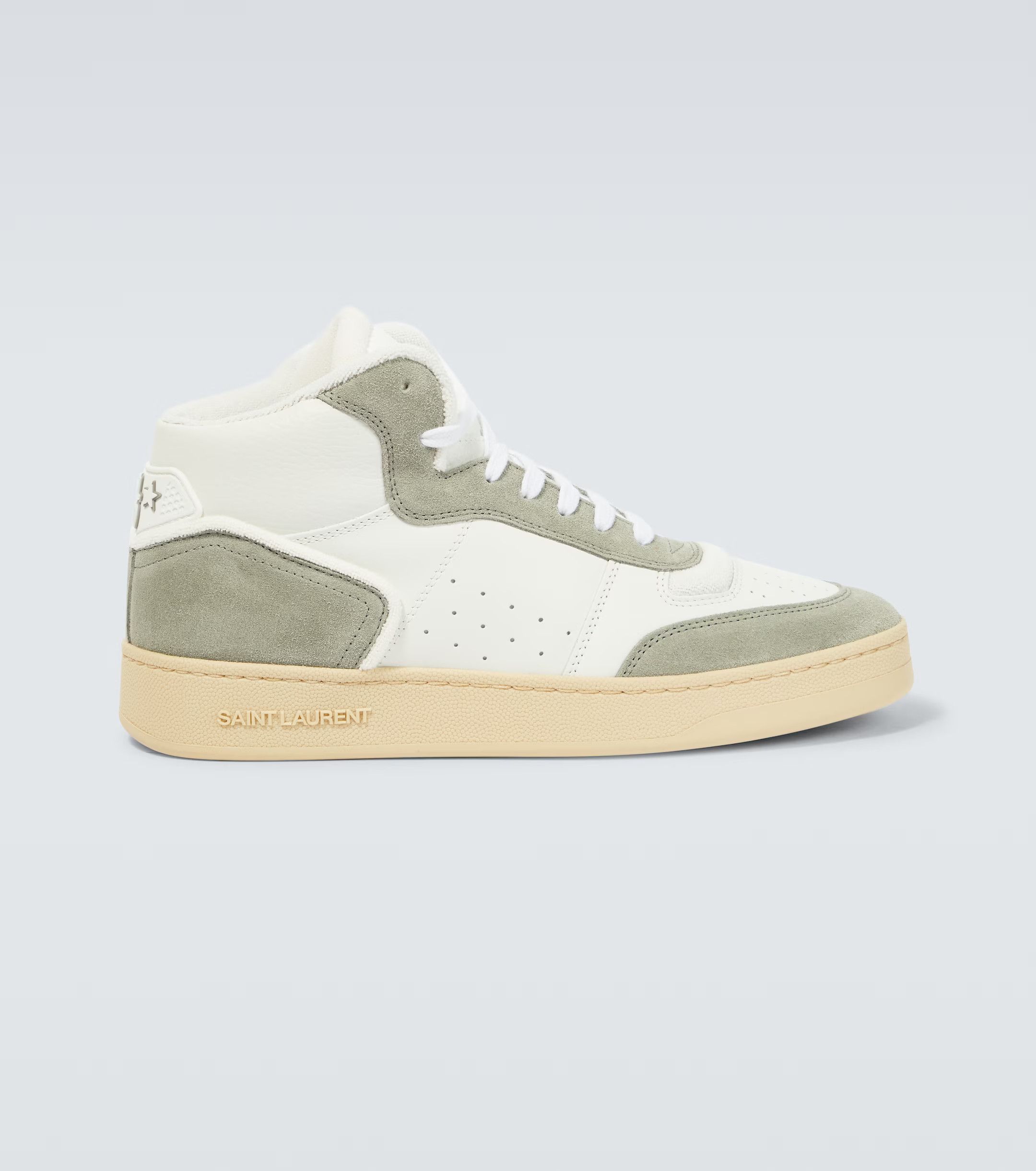 Saint Laurent Paris o1b1hav110824 SL/80 Suede Hi-Top Sneakers in Multicolor Size US 7 / IT 37 - 1 Thumbnail
