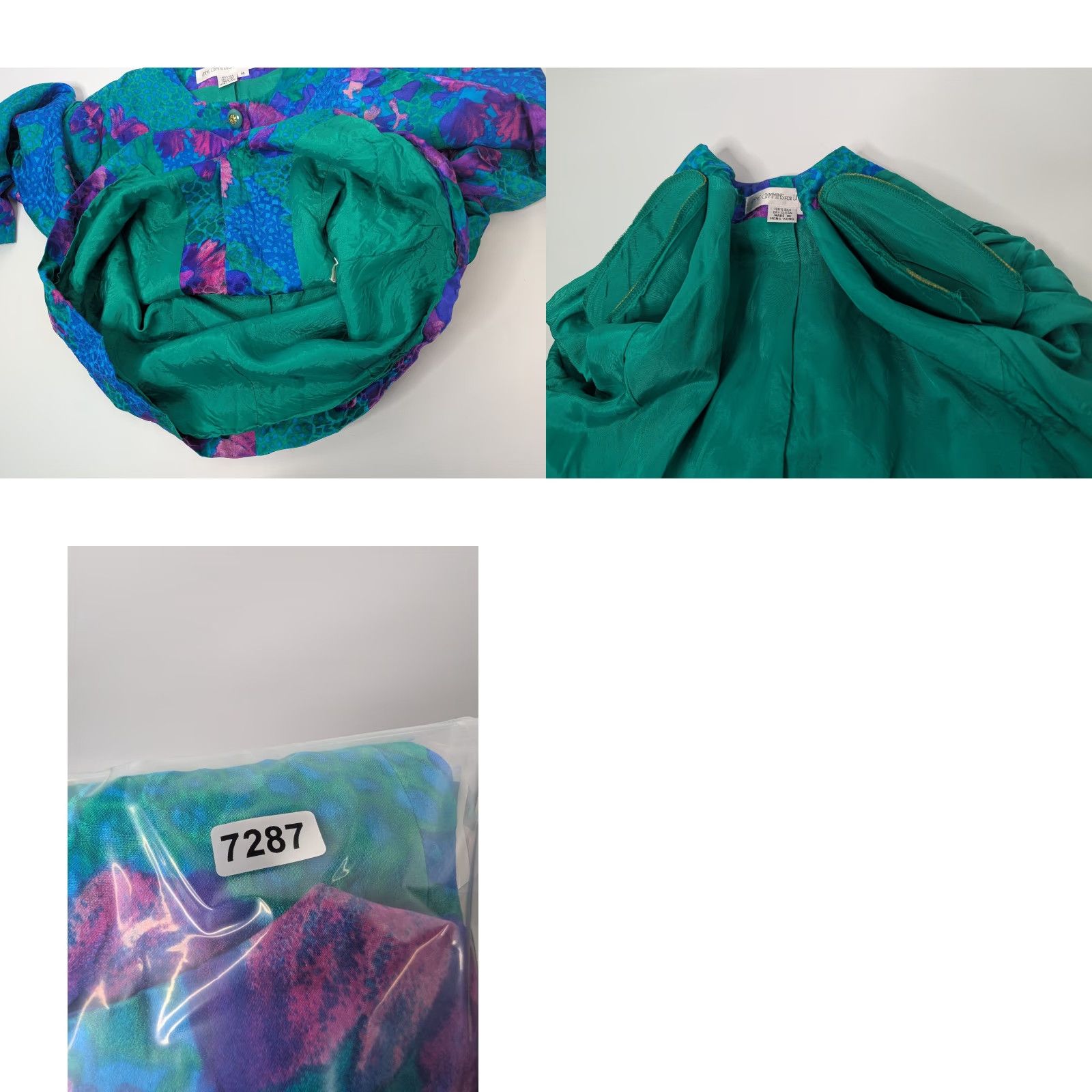 Vintage VINTAGE Anne Crimmins for Umi Collections Purple Floral Silk Button Blouse Sz 14 Size XL / US 12-14 / IT 48-50 - 8 Thumbnail