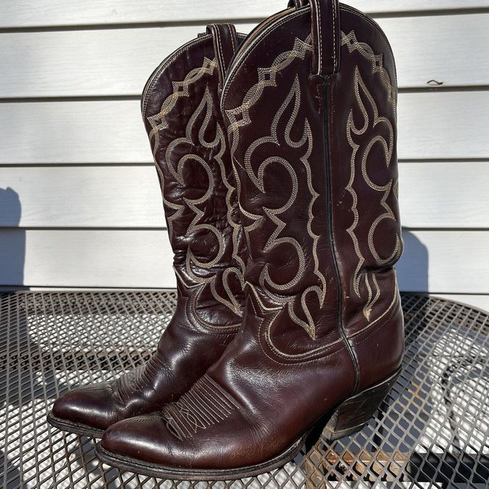 Tony Lama Vintage Tony Lama Cowboy Boots Men's Sz 8 D Brown Western
