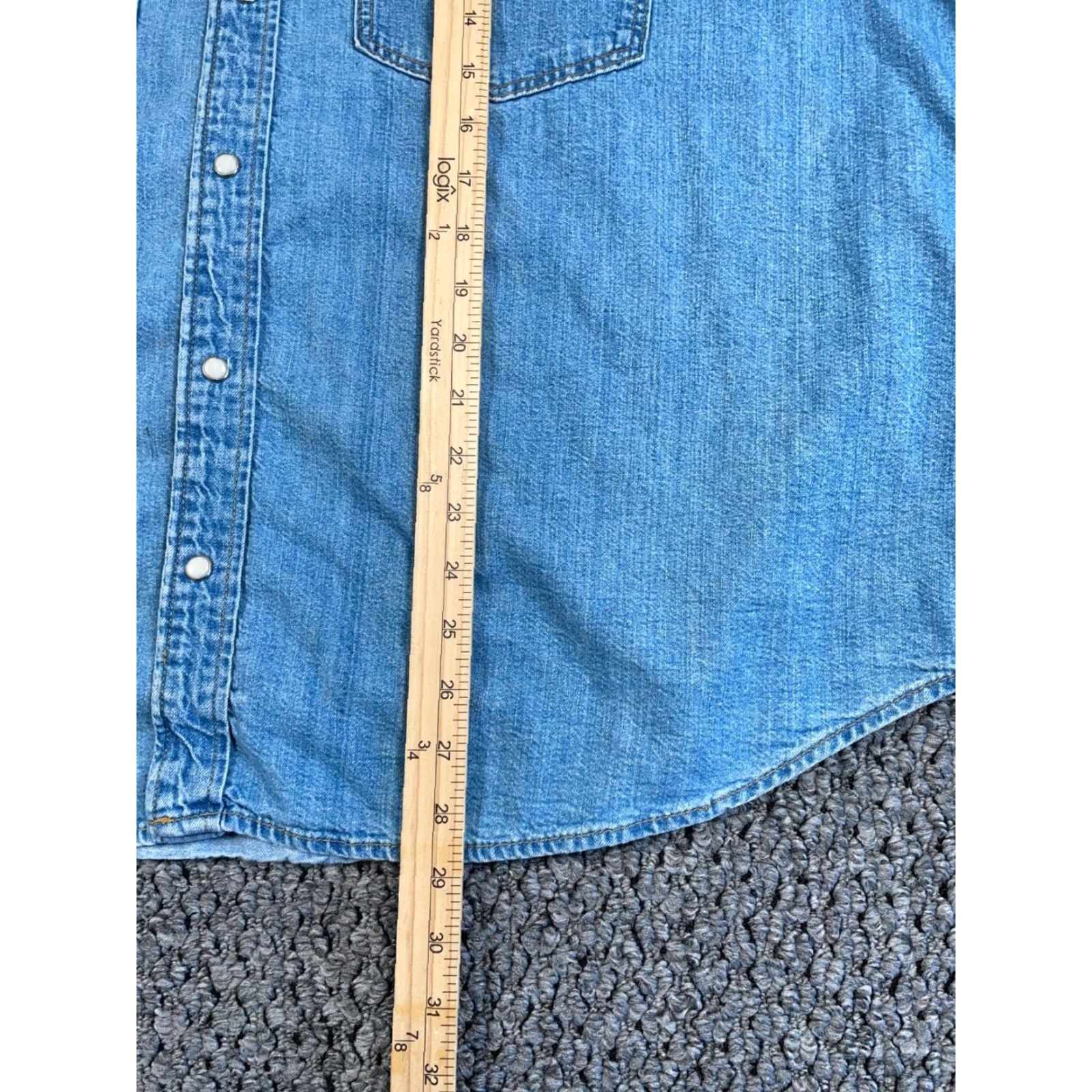 H&M H&M Shirt Denim Pearl Snap Western Cowboy Grunge Casual Workwear Blue XL Mens Size US XL / EU 56 / 4 - 7 Thumbnail