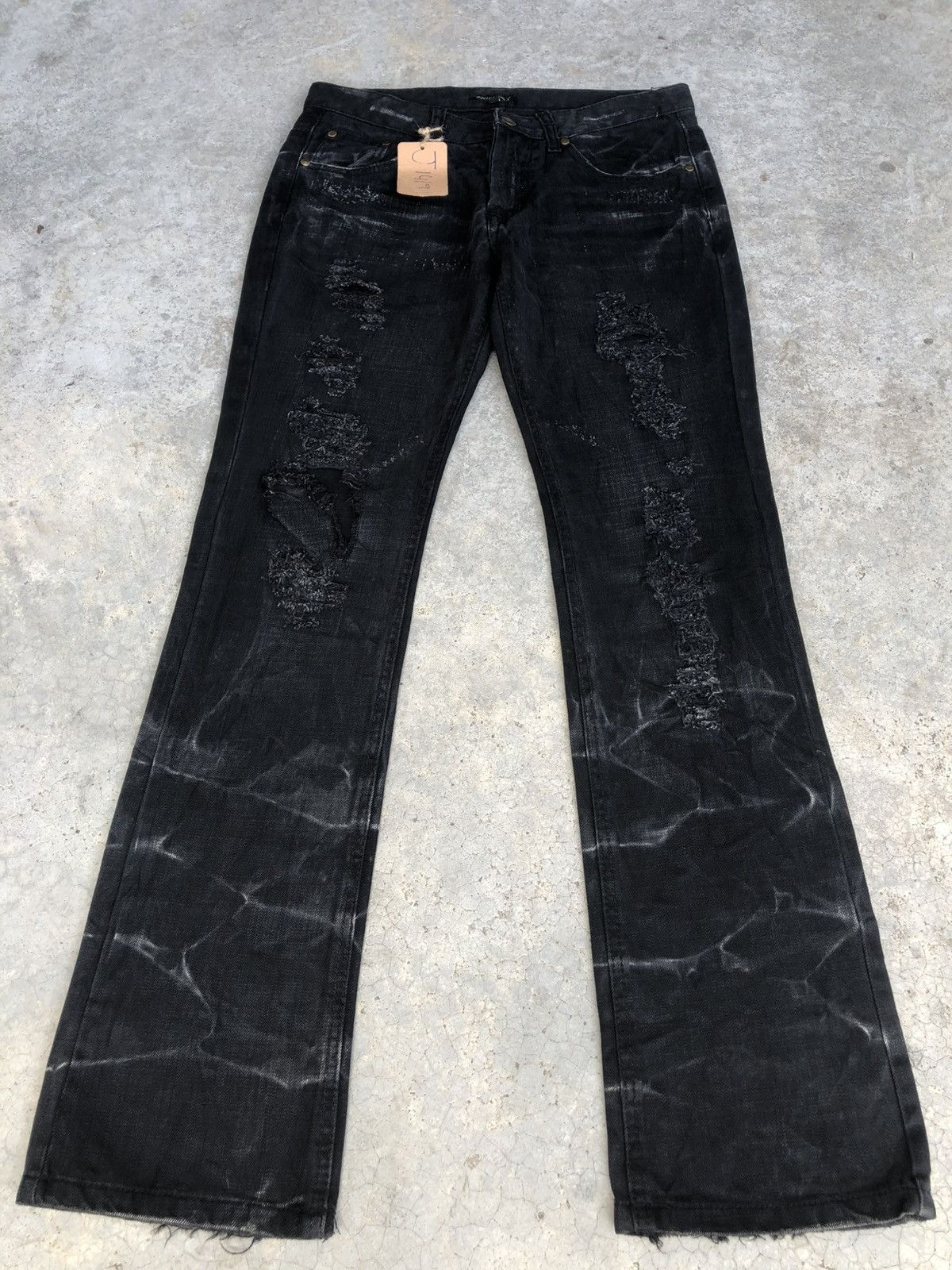 Who Decides War Philsdox Flared Jeans Bootcut Distressed Size US 31 - 1 Thumbnail