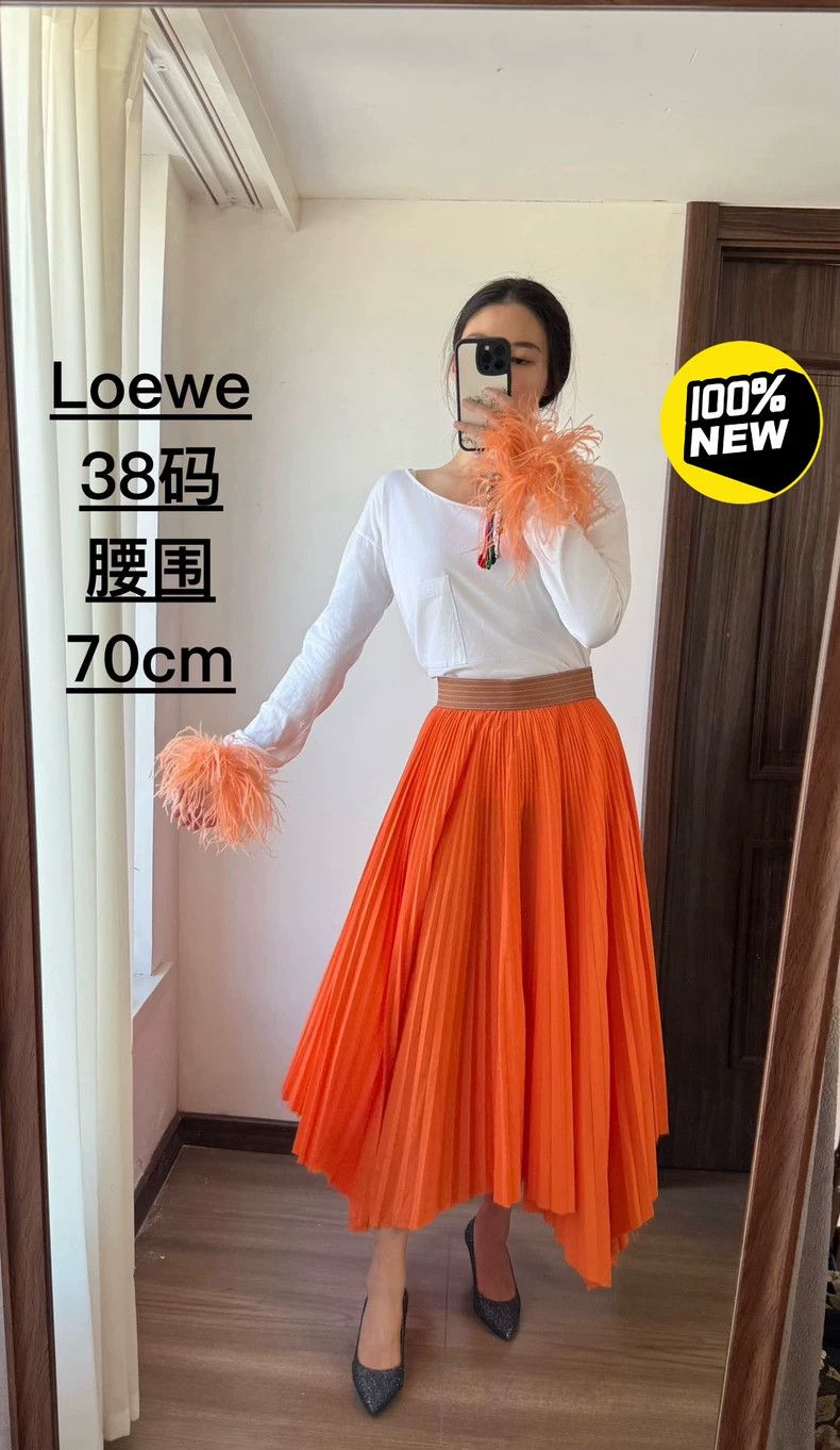 Loewe Loewe Pleated Asymmetrical Hem Skirt - dmc Size US 38 / EU 54 - 1 Thumbnail