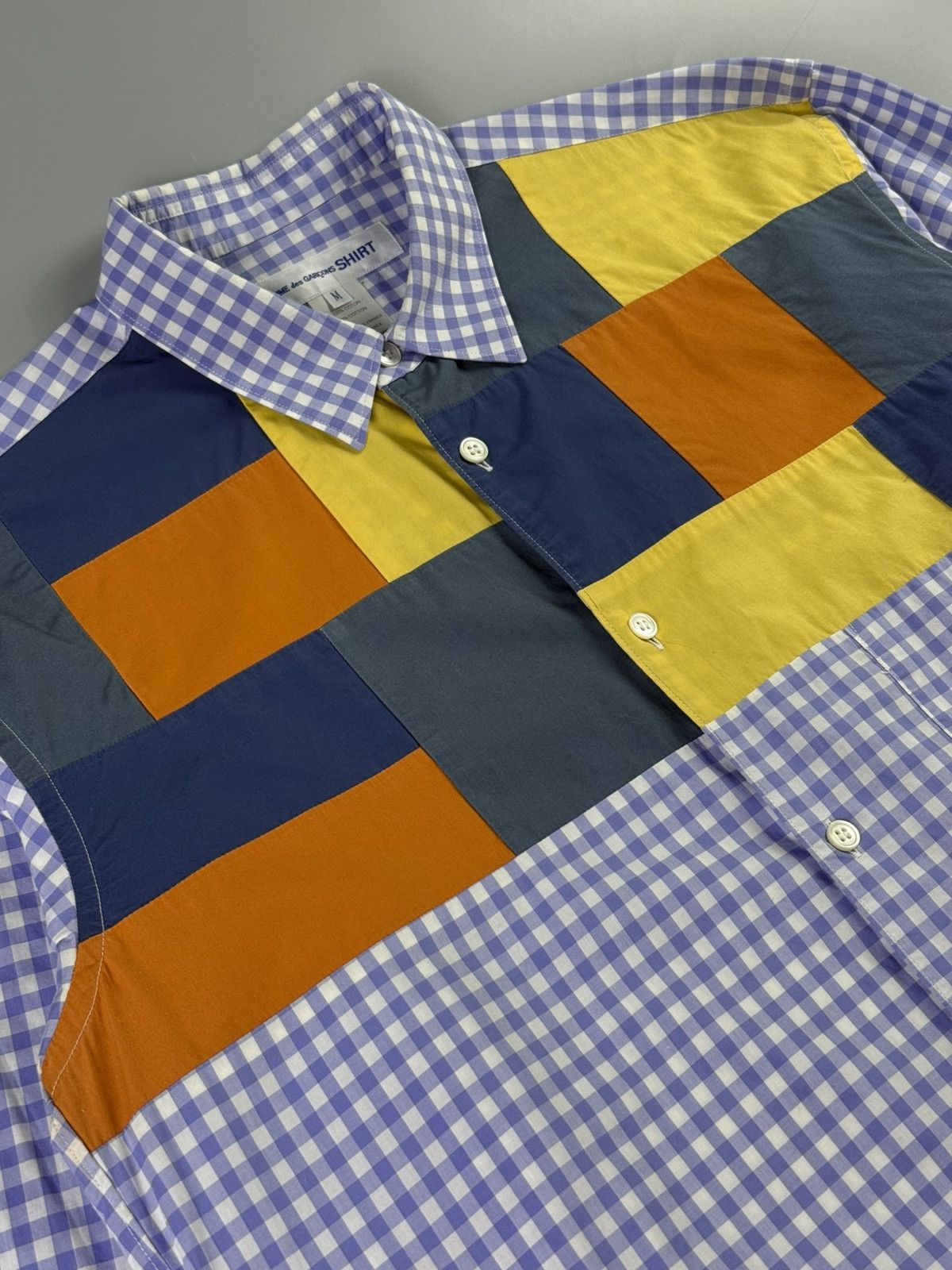 Comme des Garcons SHIRT CDG SHIRT - S/S21 Paneling Gingham Check Shirt Size US M / EU 48-50 / 2 - 3 Thumbnail