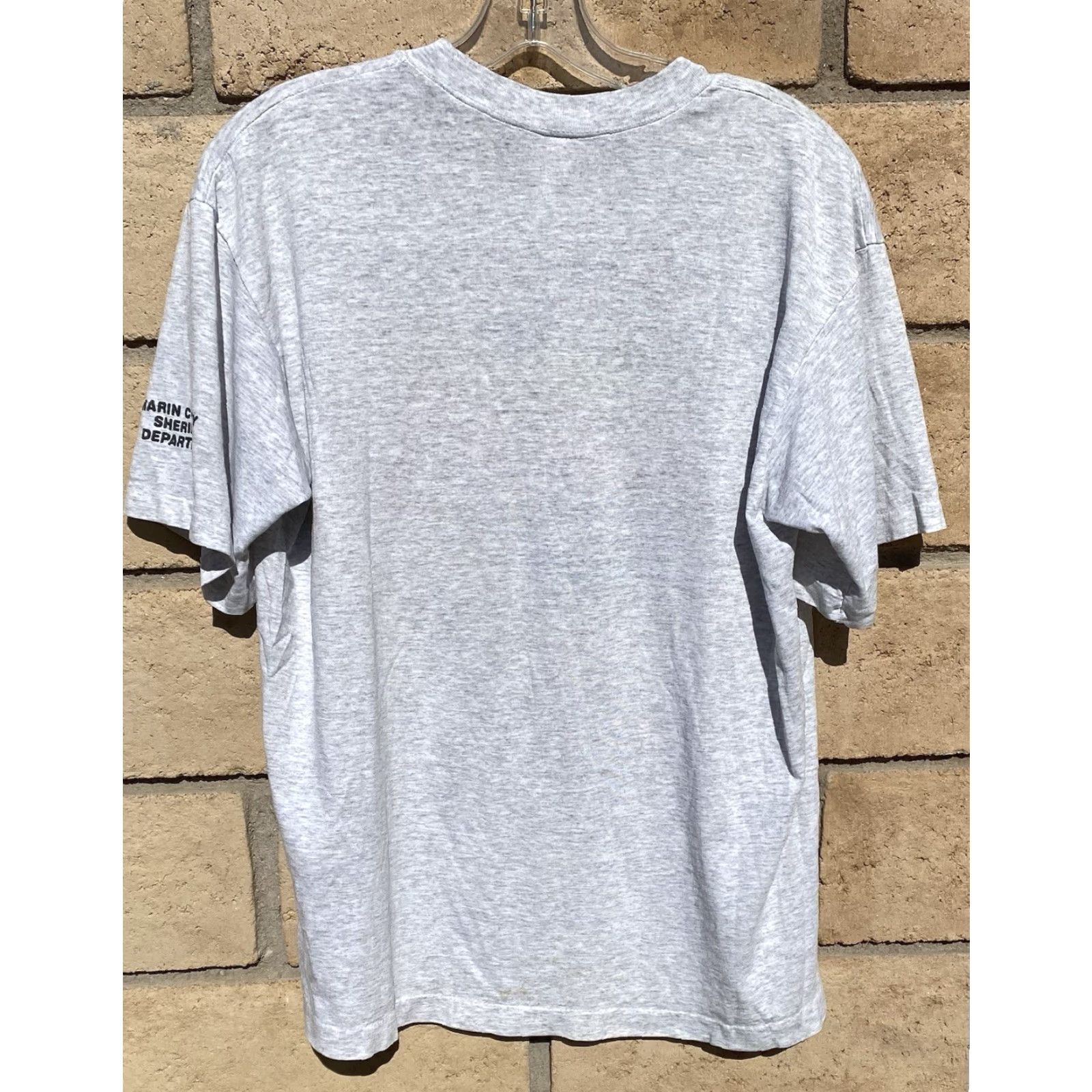 Fruit Of The Loom VINTAGE Fruit of the Loom T-Shirt DARE 1994 Gray Neon Marin County Sheriff XL Men Graphic Tee 1990s Size US XL / EU 56 / 4 - 5 Thumbnail