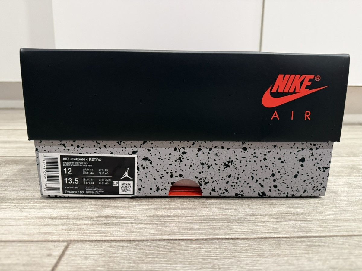 Jordan Brand Air Jordan 4 Retro White Cement Fire Red Tech Grey Black 12 Size US 12 / EU 45 - 12 Thumbnail