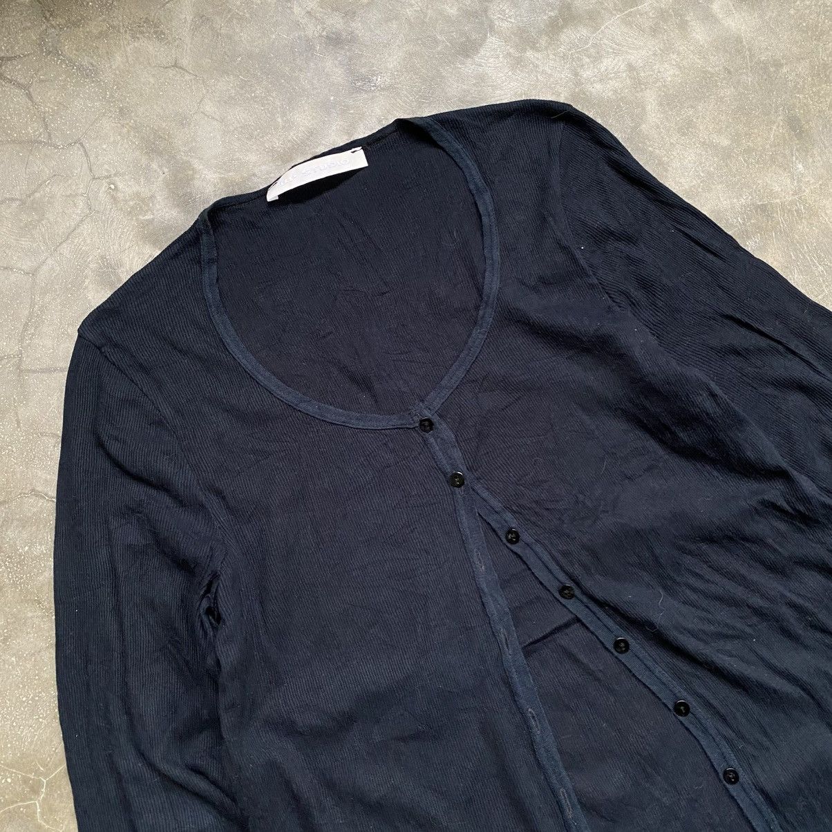 Japanese Brand 90s Bp Studio Navy LS Cardigan Size US XXS / EU 40 - 2 Thumbnail