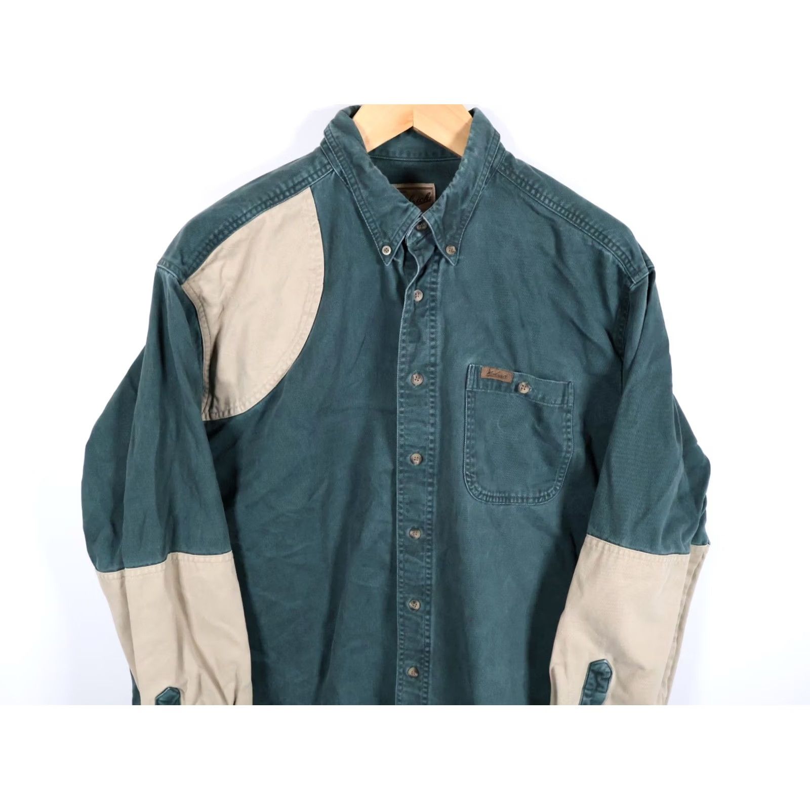 Vintage VINTAGE Woolrich Shooting Shirt Mens 2XL Green Beige Heavy Twill Outdoor Hunting VTG Shirt Button-Up Collared Long Sleeve Cotton 2XL Mens Woolrich Size US XXL / EU 58 / 5 - 4 Thumbnail