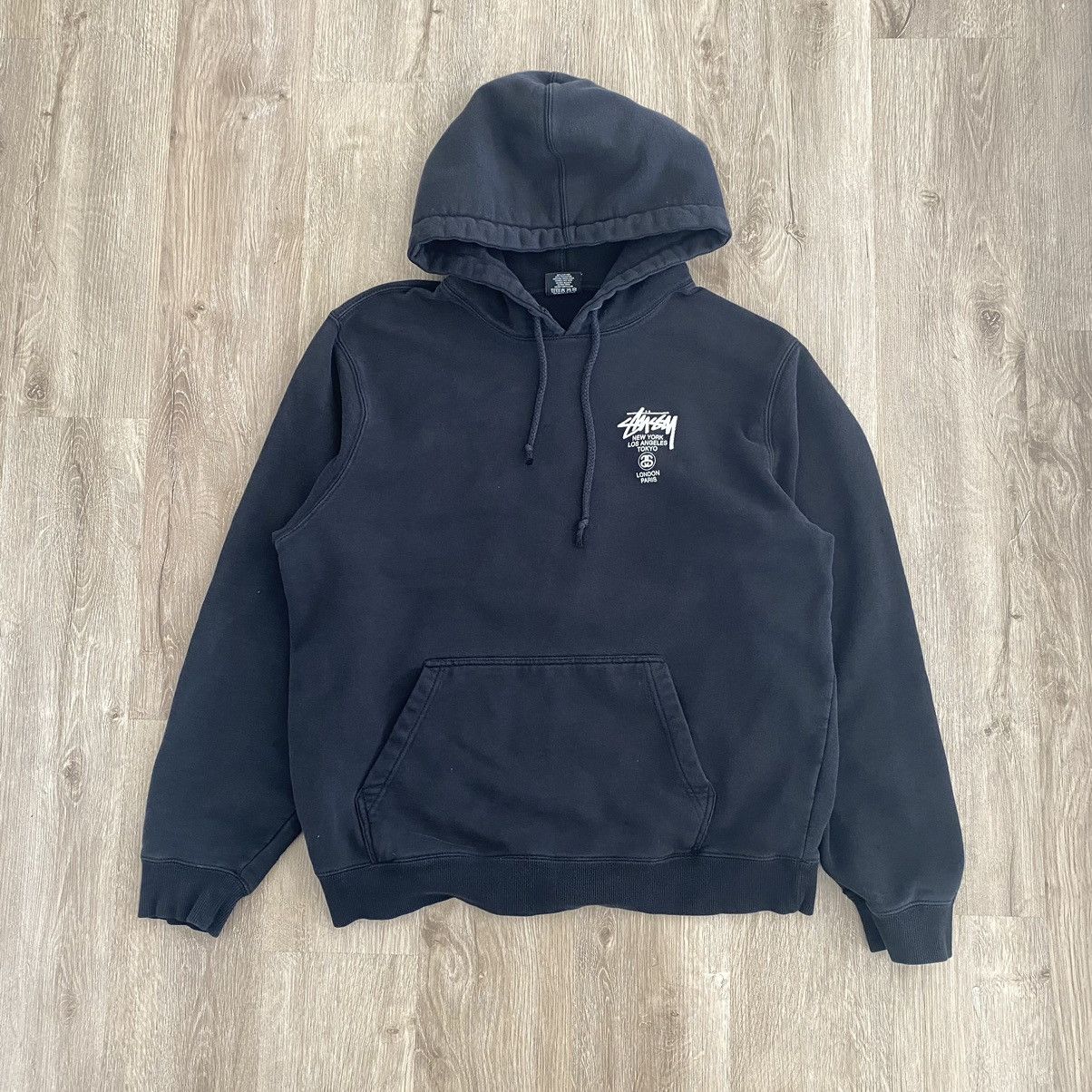 Stussy World Tour Hoodie Black Men's - FW22 - US