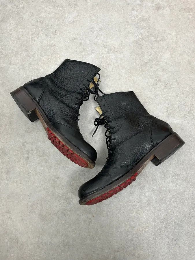 Dolce & Gabbana 1990s Dolce & Gabbana Black Combat Leather Boots Size US 9.5 / EU 42-43 - 5 Thumbnail