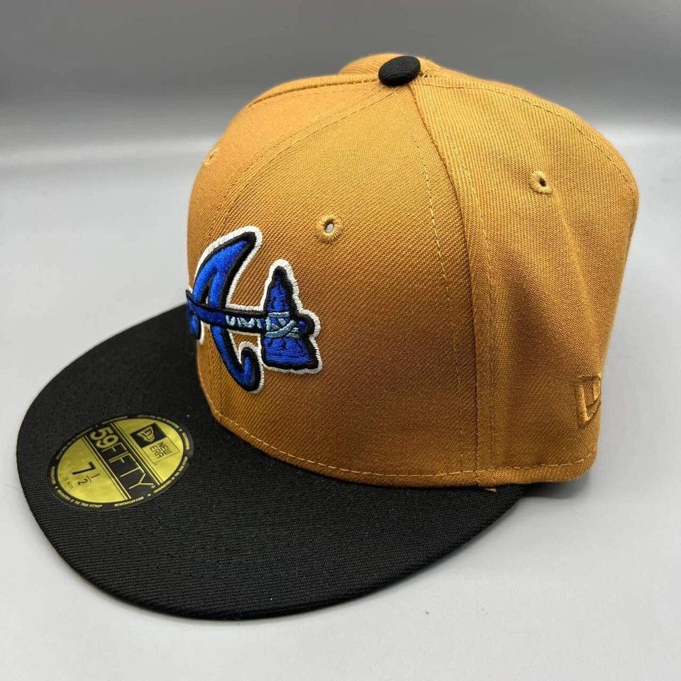 New Era Atlanta Braves Hat Men 7 1/2 59Fifty New Era MLB Fitted Cap Size ONE SIZE - 4 Thumbnail