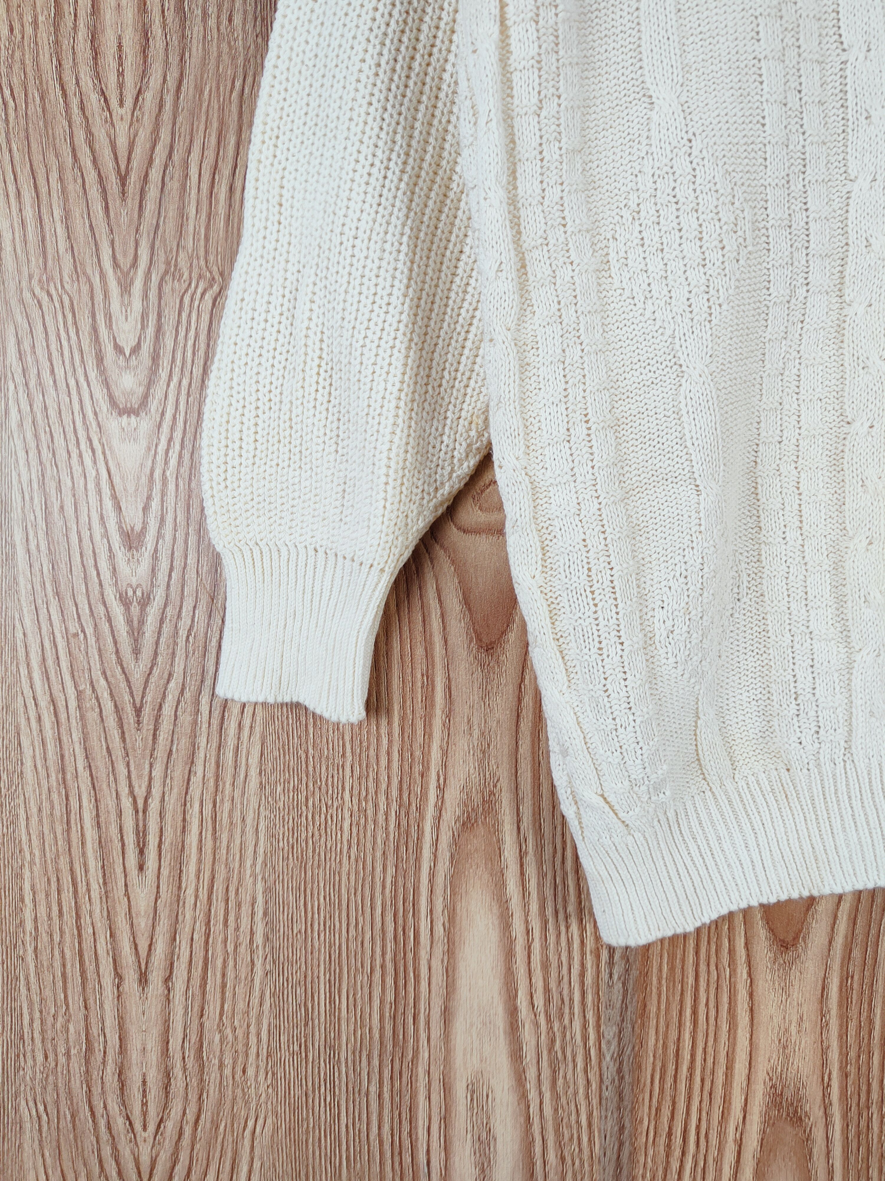 Aran Isles Knitwear × Japanese Brand Japanese Brand Cream Knitwear Cardigan vintage #W 550 Size L / US 10 / IT 46 - 4 Thumbnail