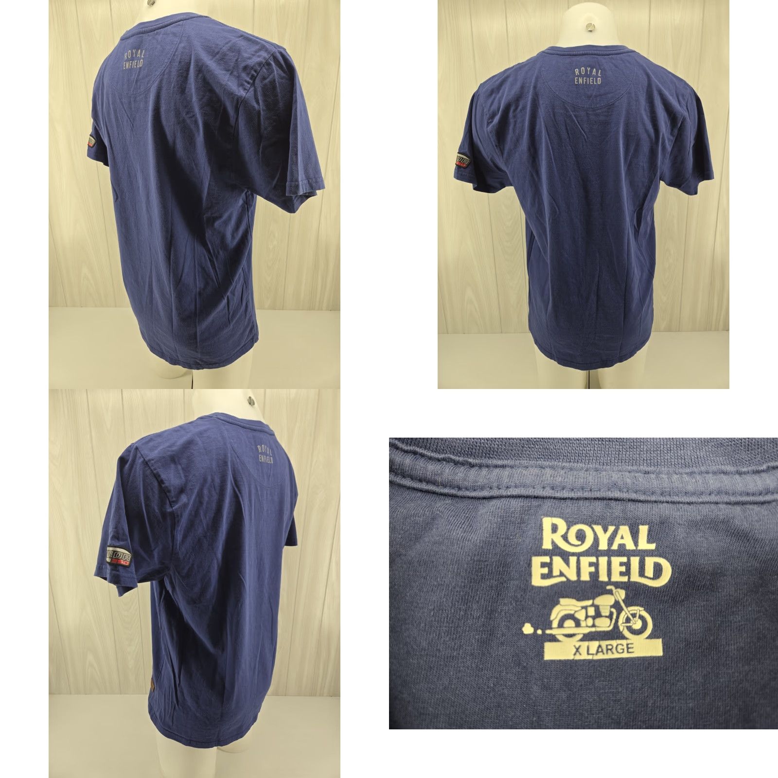 Penfield Royal Enfield T-Shirt Orbit Men's XL Blue Short Sleeve Crew Neck Logo Embroidered Graphic Print Vintage Theme Motorcycle Classic Shirt Mens XL Blue Size US XL / EU 56 / 4 - 8 Thumbnail