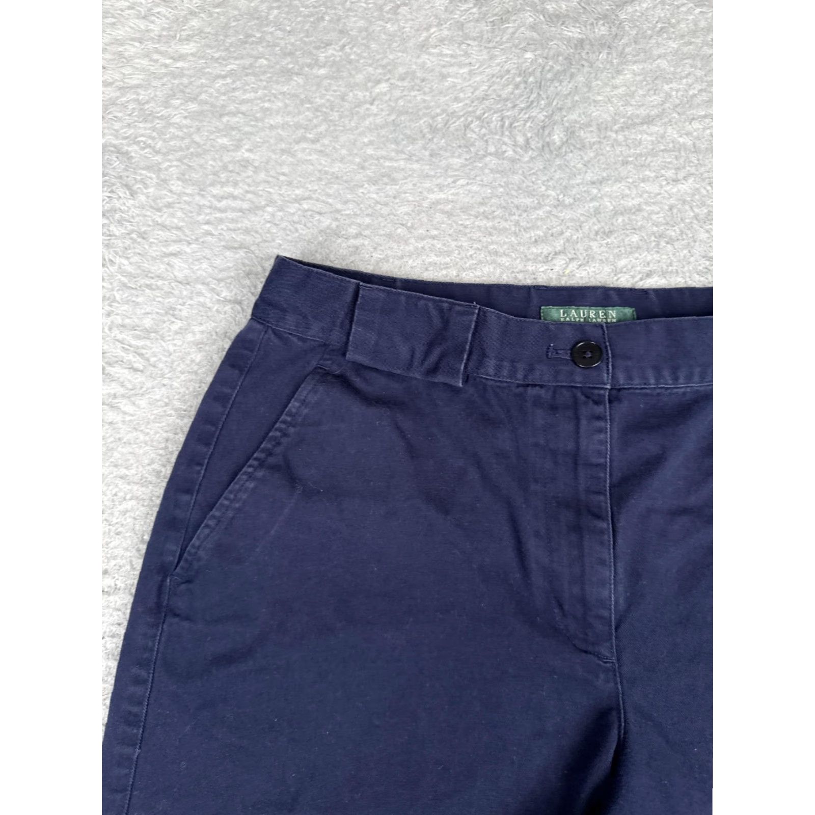 Ralph Lauren Lauren Ralph Lauren Cargo Shorts Womens 12 Blue Twill Flat Front Casual Summer Short Solid Navy Womens Size 34" / US 12 / IT 48 - 4 Thumbnail