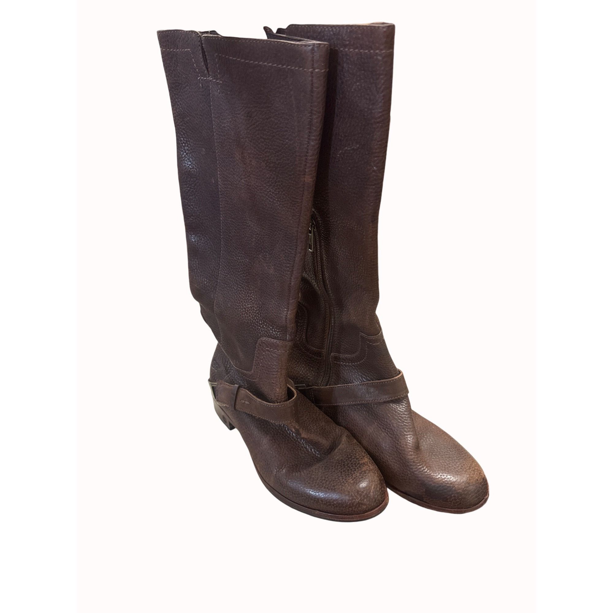Ugg UGG women’s leather sheepskin brown mid calf boots shoes siz Size US 6 / IT 36 - 1 Thumbnail