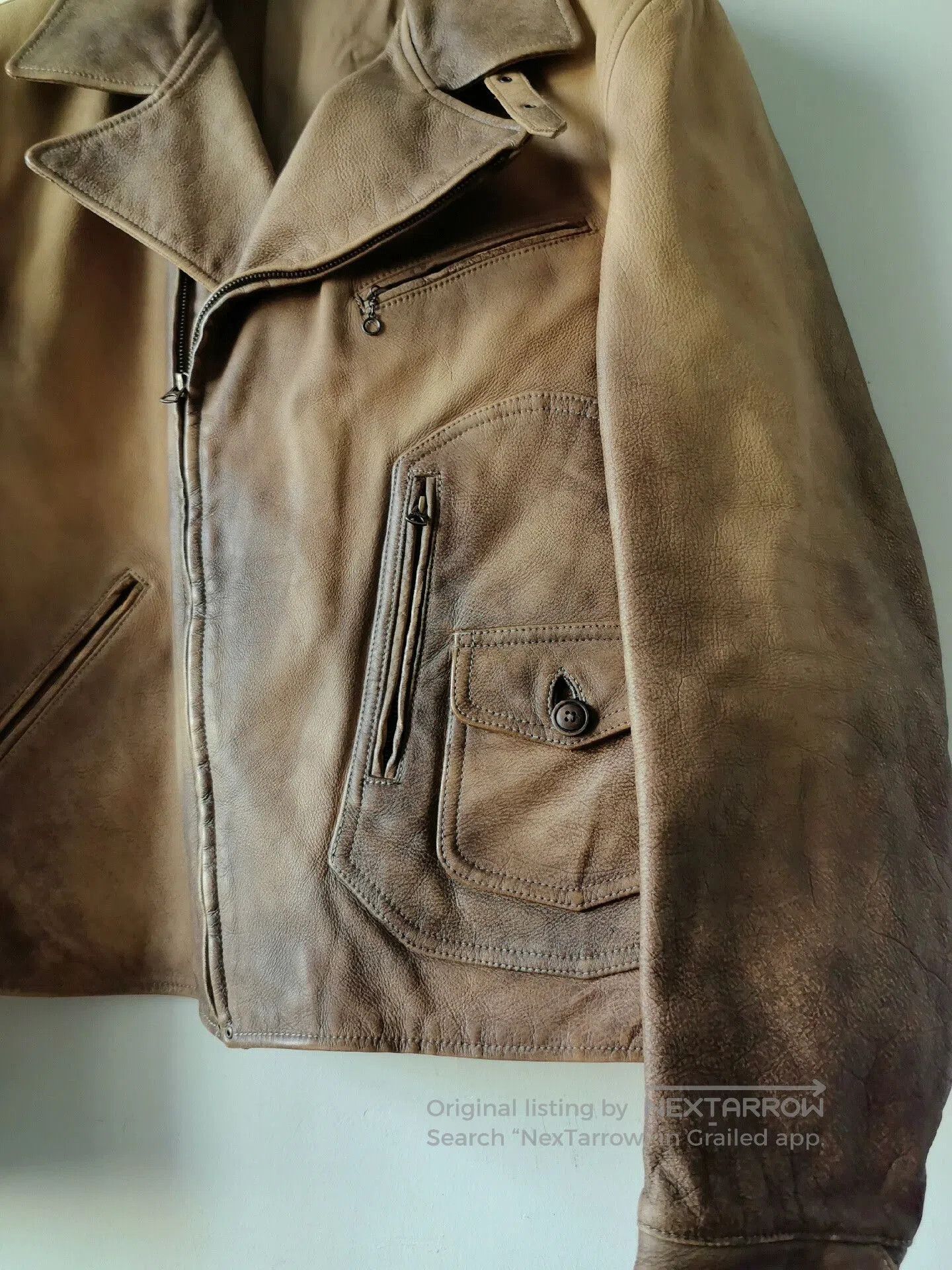 RRL Ralph Lauren rrl vintage heavy leather jacket. Size US XL / EU 56 / 4 - 5 Thumbnail
