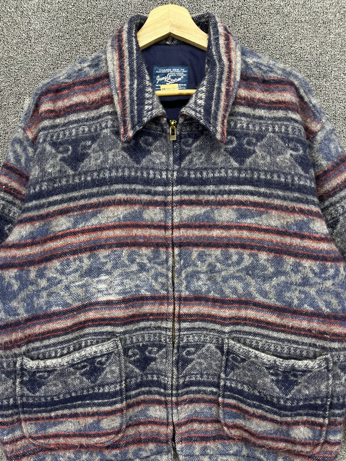 Japanese Brand Vintage Jungle Storm Navajo Wool Jacket Size US L / EU 52-54 / 3 - 5 Thumbnail