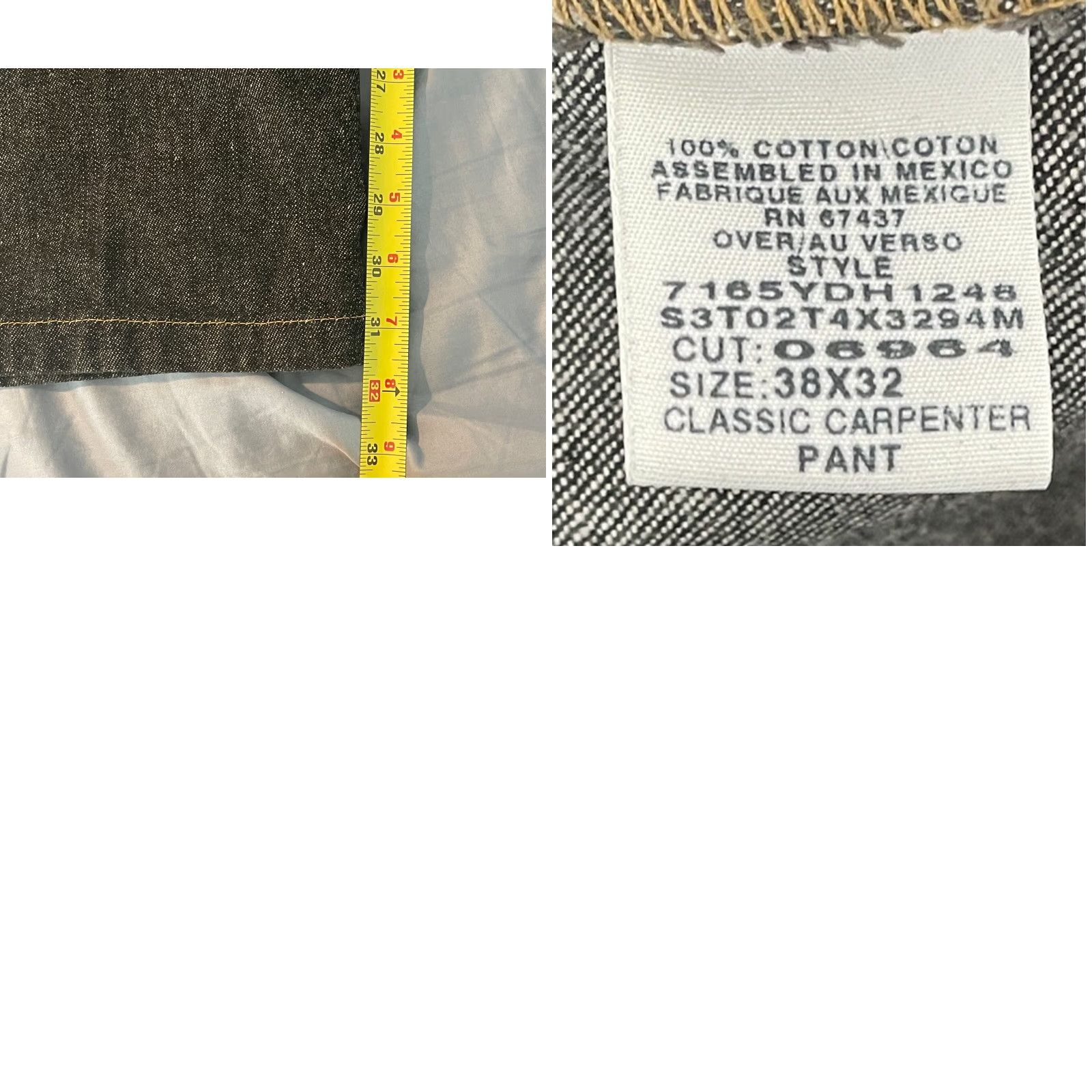 Polo Ralph Lauren VINTAGE Polo Ralph Lauren Jeans Co Classic Carpenter Pants Black 40x31.5 Mens Regular Denim Cotton Zip Snap Logo Pockets Straight Hip Hop Retro Size US L / EU 52-54 / 3 - 8 Thumbnail