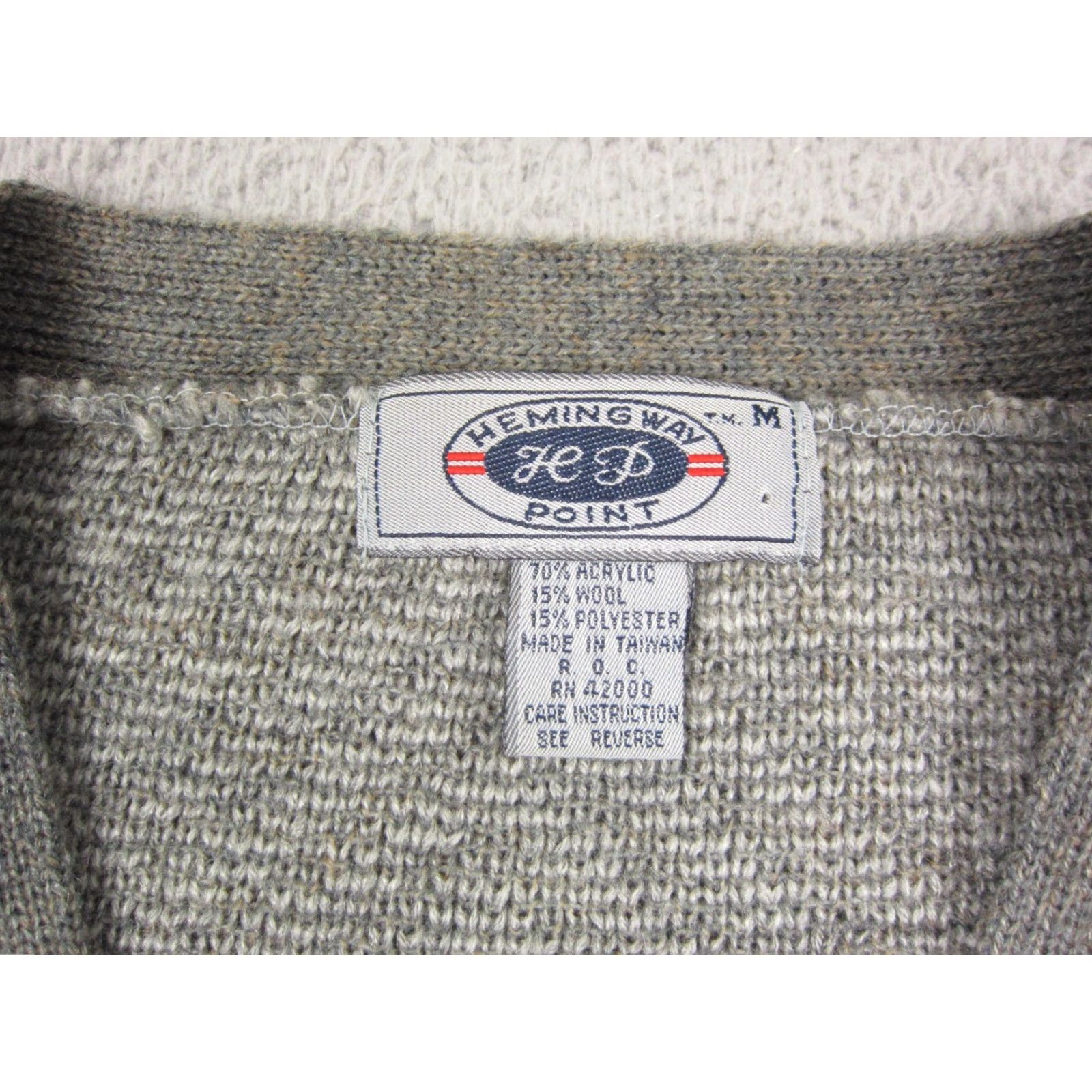 Vintage VINTAGE Heming Way Point Cardigan Mens M Gray Zig Zag 80s Wool Sweater Shirt Knit Jumper Style Cardigan Mens Regular Winter Fall Spring Mens Size US M / EU 48-50 / 2 - 3 Thumbnail