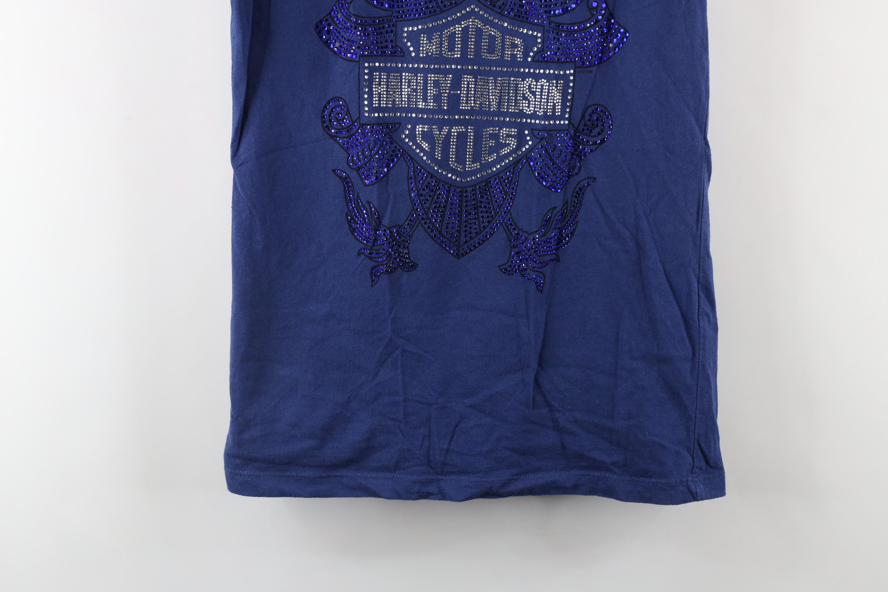 Harley Davidson × Vintage Vintage Y2K Harley Davidson Sequin Jeweled Eagle T-Shirt Size M / US 6-8 / IT 42-44 - 3 Thumbnail