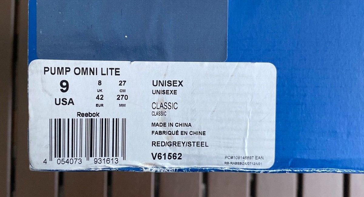 Reebok NEW 2014 Reebok x Stash Pump Omni Lite V61562. Size 9US/42EU Size US 9 / EU 42 - 9 Thumbnail