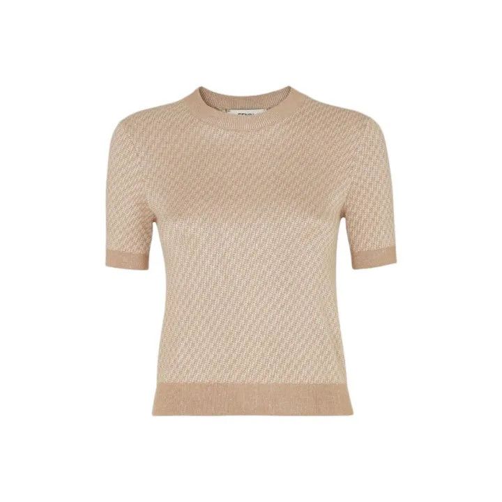Fendi FENDI Brown Short Sleeve Sweater for Women 0079 Size M / US 6-8 / IT 42-44 - 1 Thumbnail