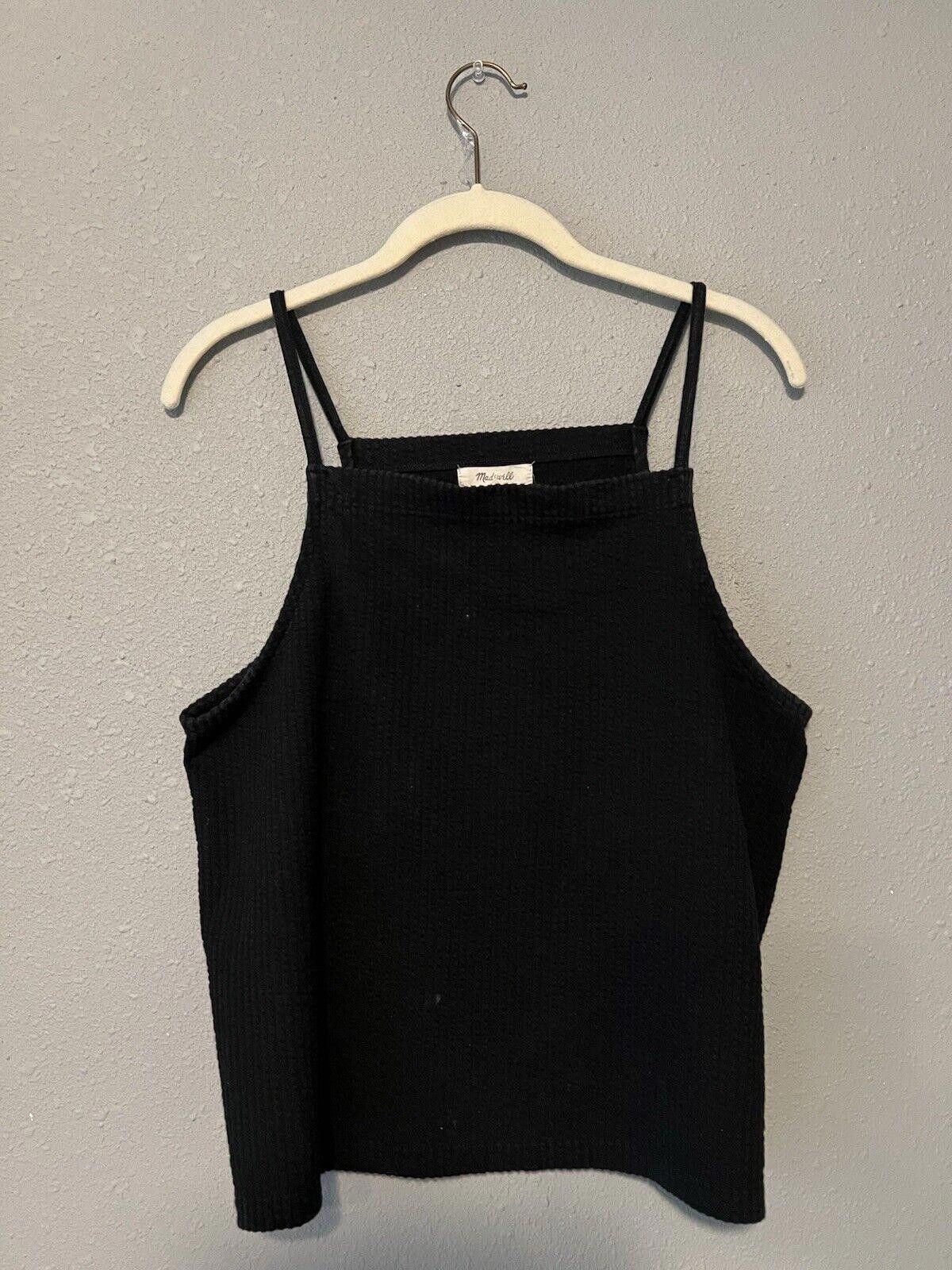 Madewell Madewell L Ribbed Knit Tank Black High Neck Boxy Basic Tank Size L / US 10 / IT 46 - 5 Thumbnail