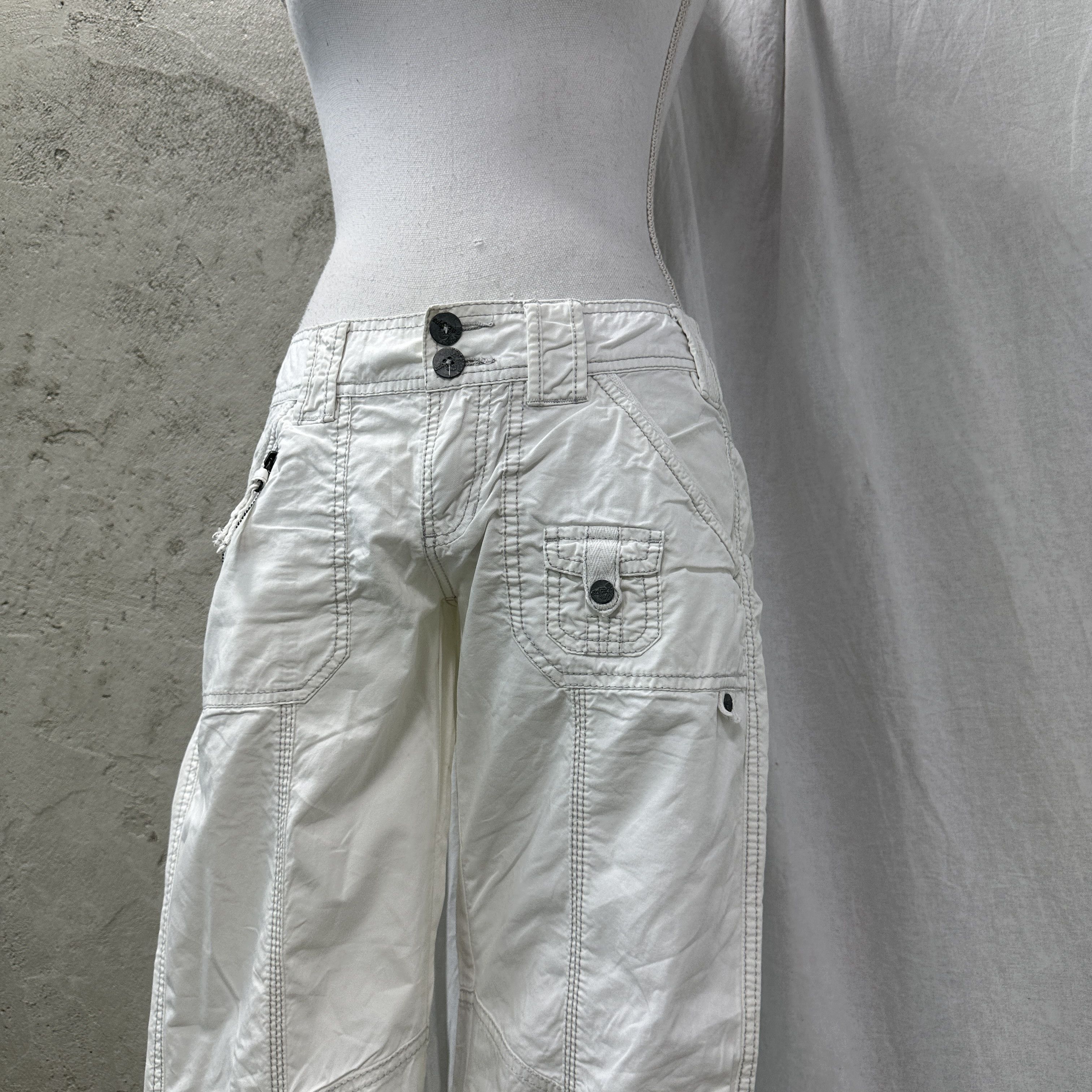 Esprit Vintage Preppy Old Money Cargo Flared Pants Y2K Size 24" / US 00 / IT 34 - 6 Thumbnail