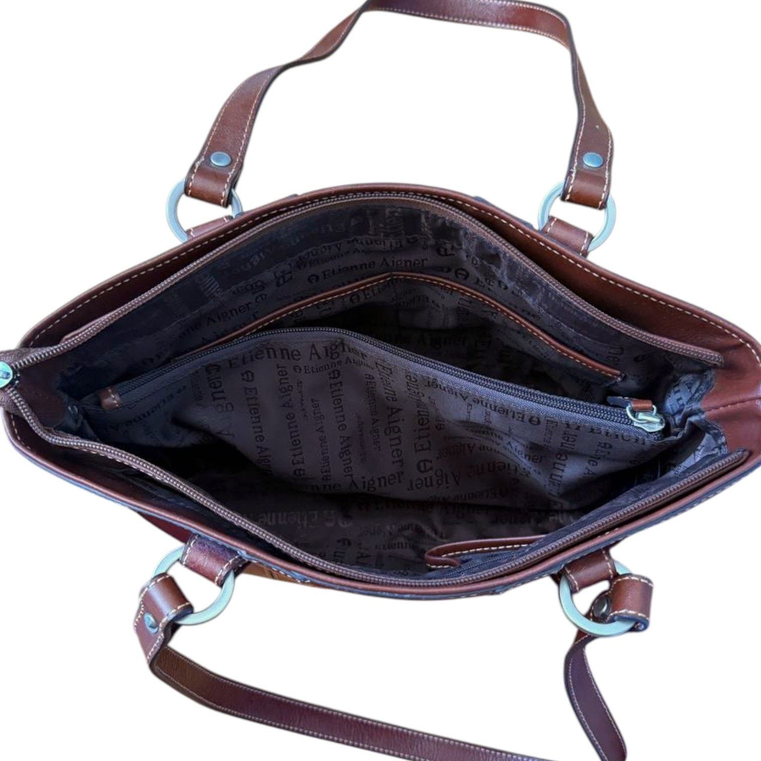 Etienne Aigner Etienne Aigner Vintage Brown Leather Bag Size ONE SIZE - 8 Thumbnail