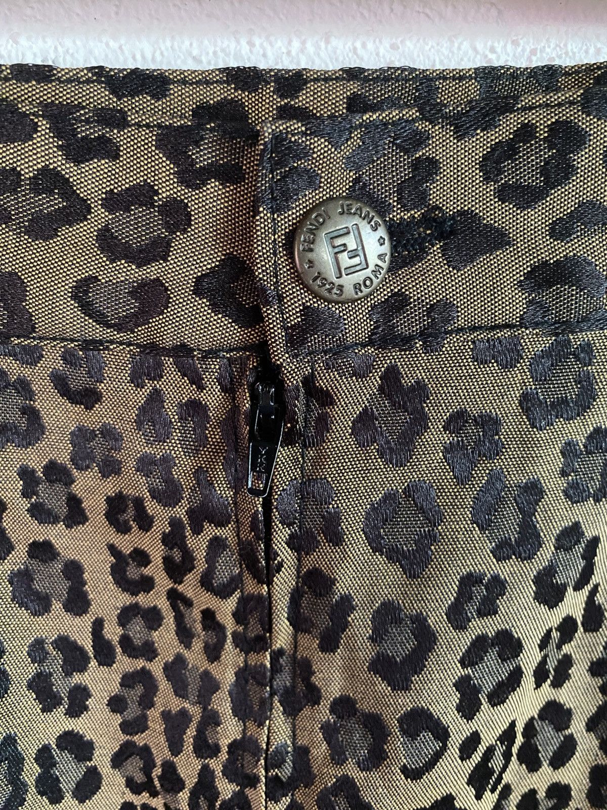 Fendi Vintage Fendi Jeans Leopard Skirt Size 22" - 3 Thumbnail