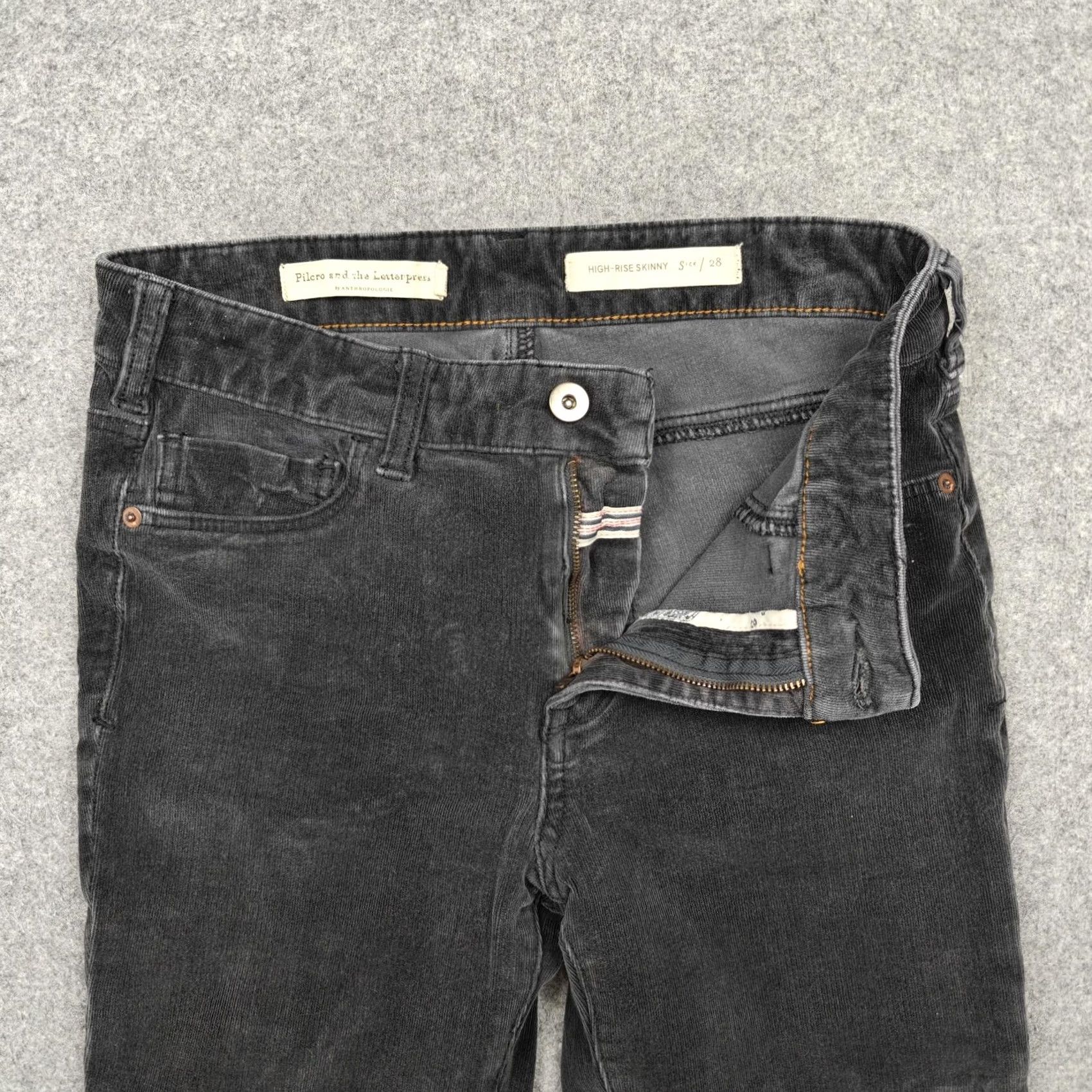 Vintage Pilcro And The Letterpress Pants Womens Gray Corduroy Jegging 28 Size 28" / US 6 / IT 42 - 3 Thumbnail