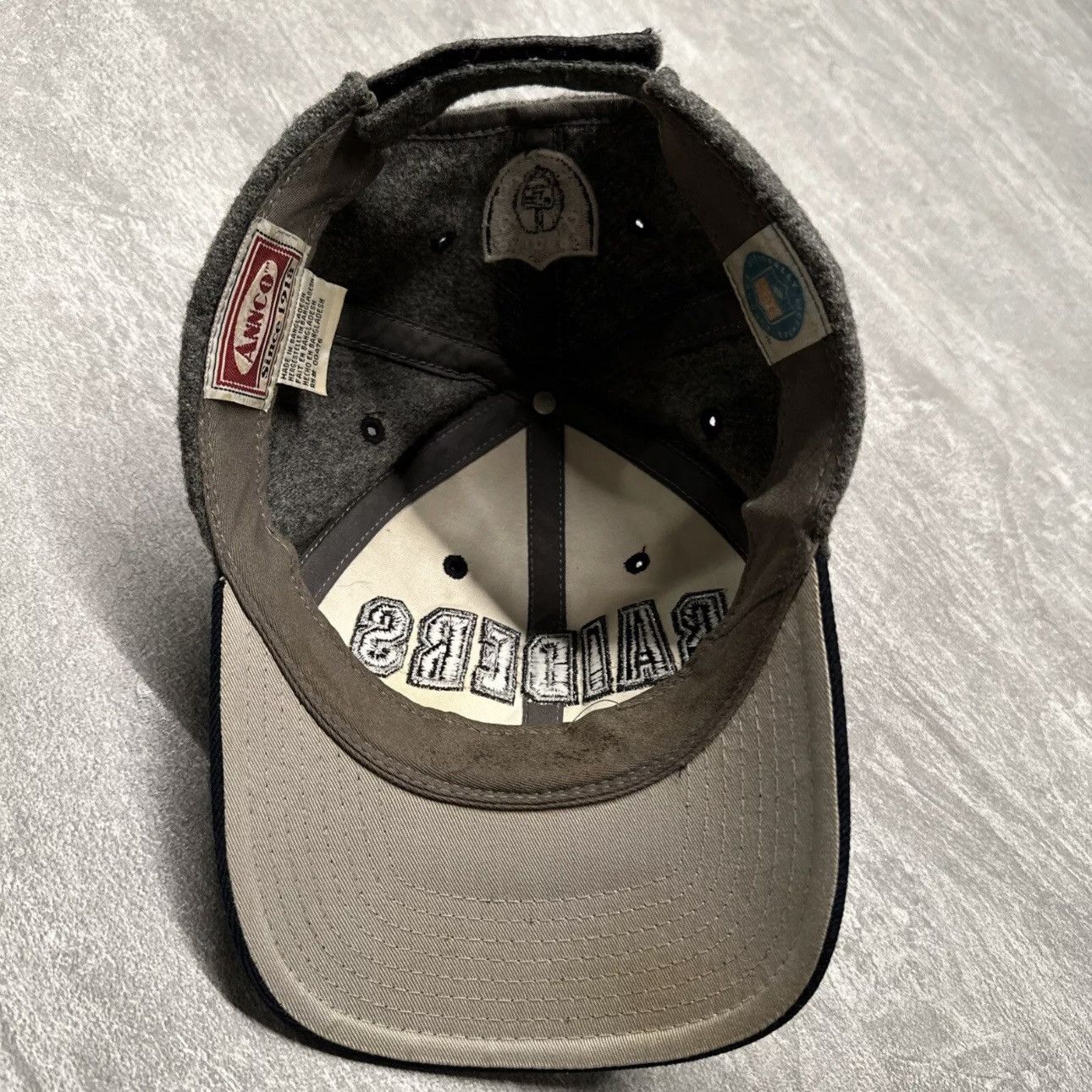 NFL × Vintage Vintage 90s Oakland Raider Football Wool Blend Hat Strapback Size ONE SIZE - 6 Thumbnail