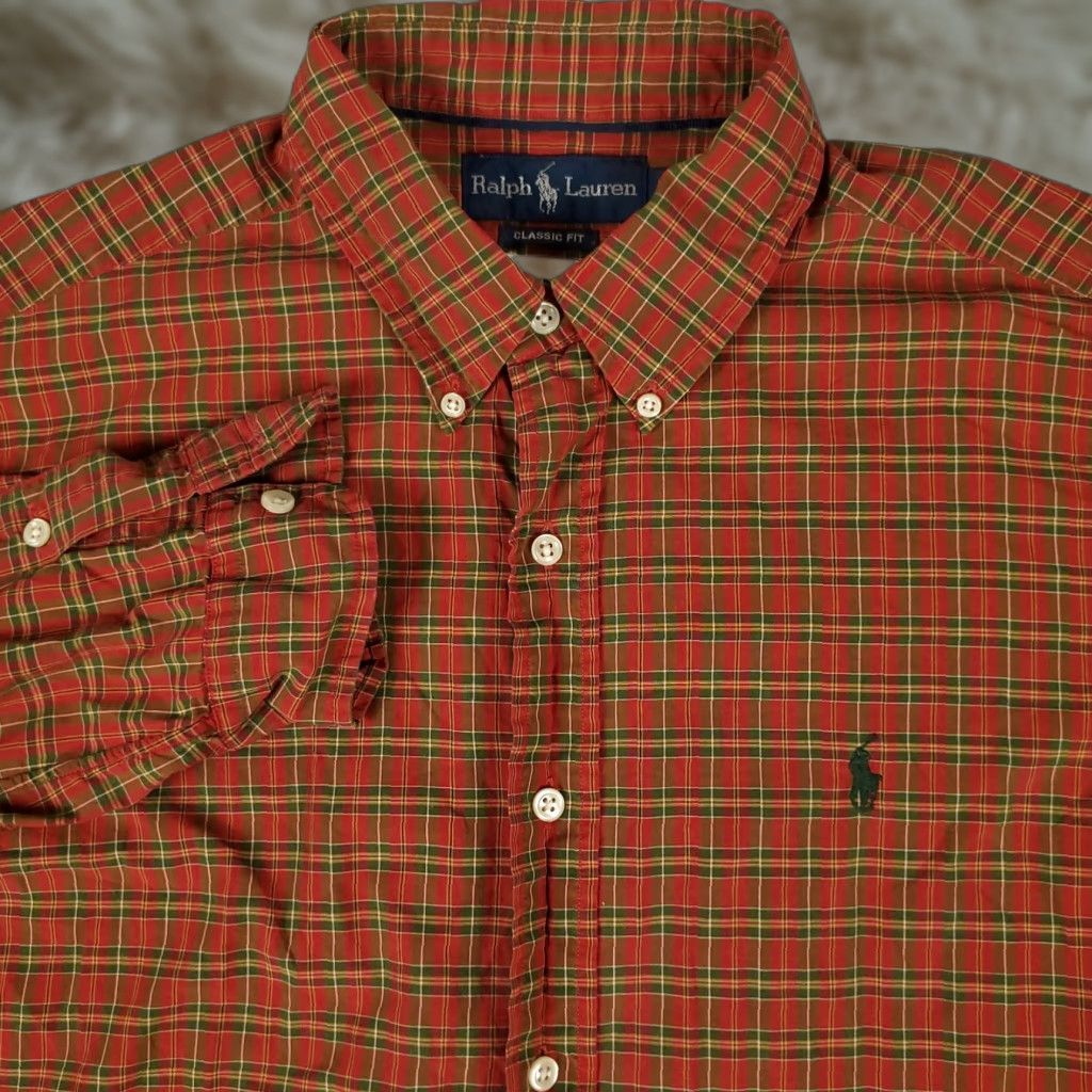 Ralph Lauren Ralph Lauren Shirt Mens Large Red Plaid Classic Fit Pony Button Up Long Sleeve Size US L / EU 52-54 / 3 - 1 Thumbnail